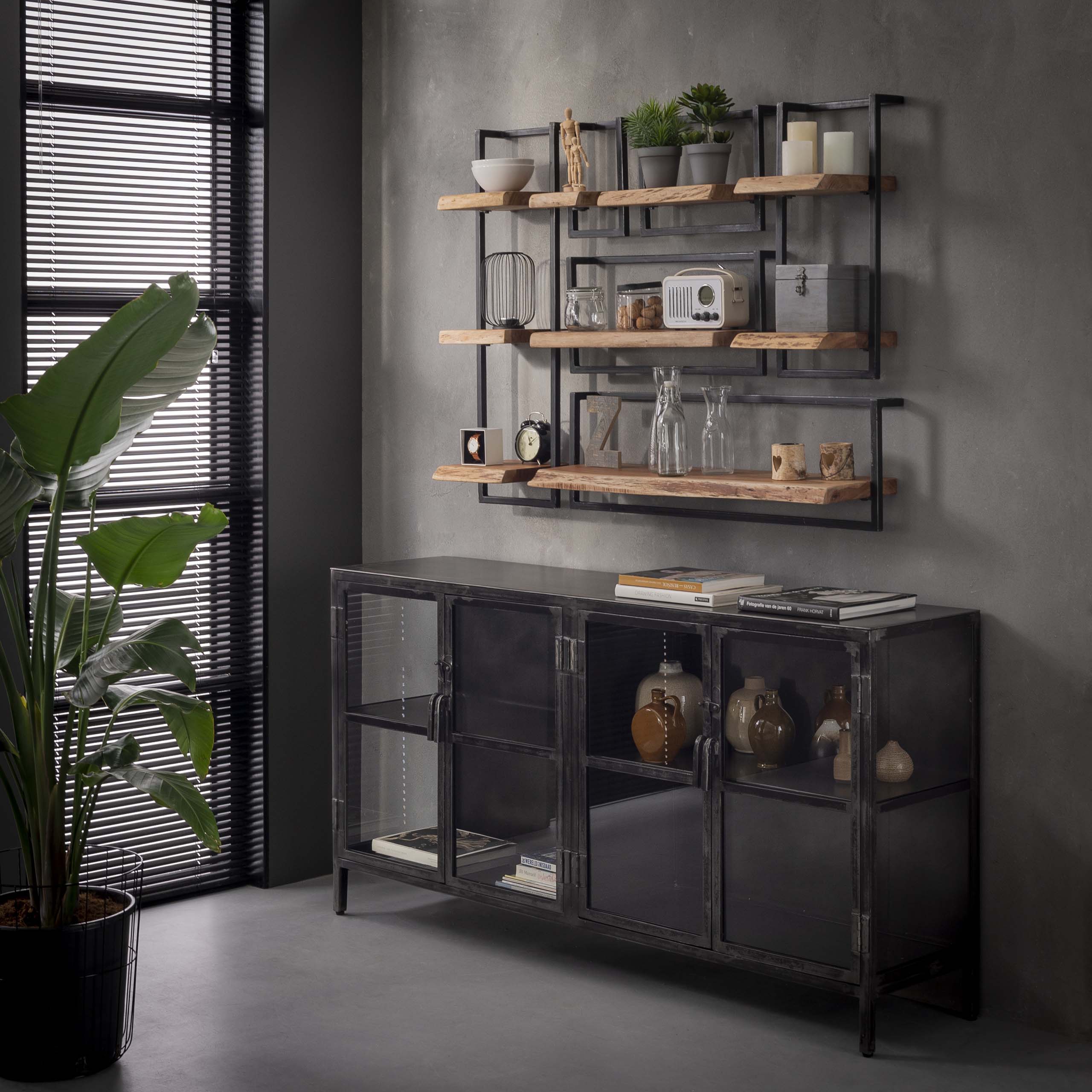 Wall shelf Edge Frame 30 cm - Solid acacia