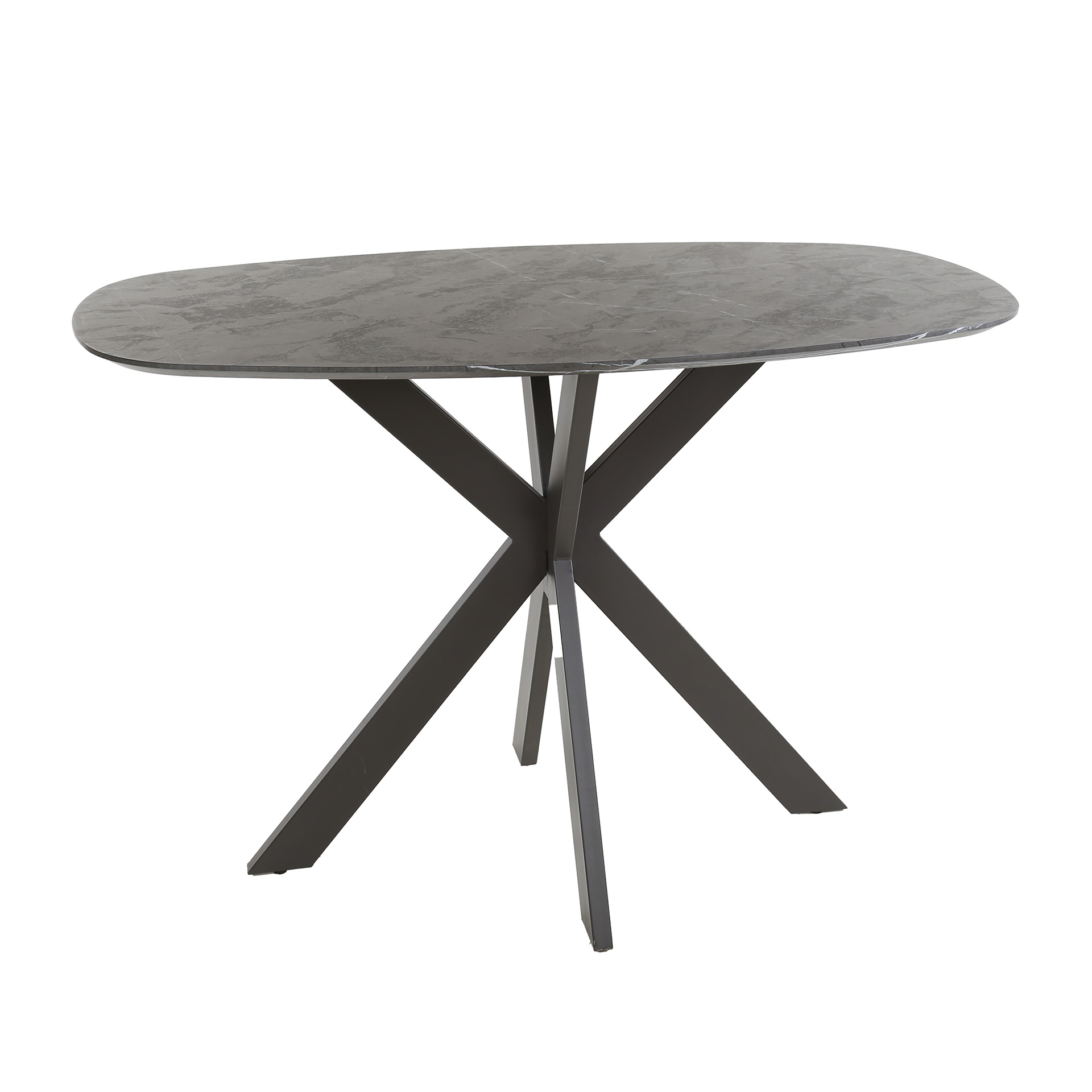 Bar table cross frame Danish oval / 3D black brown