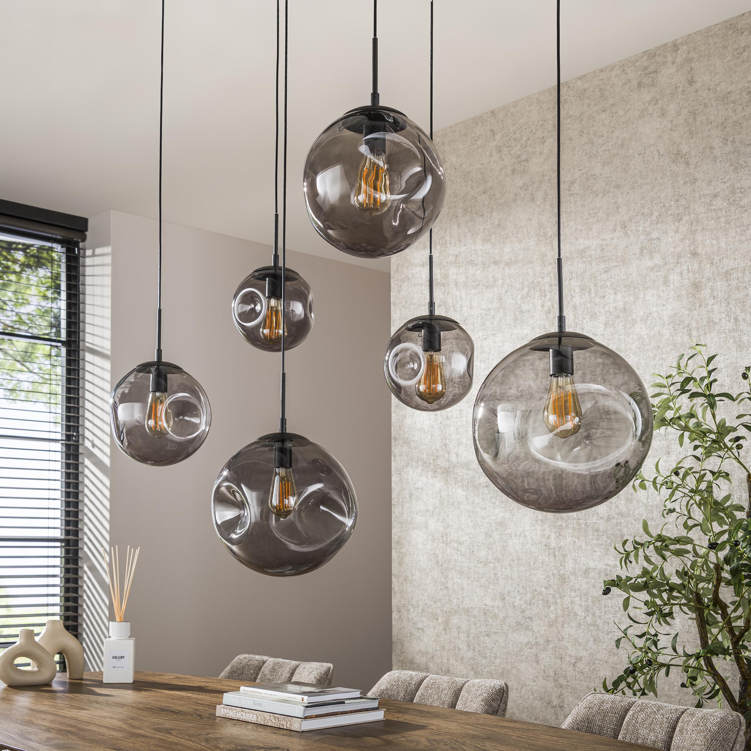 Hanging lamp Stellar Black 6-light - Artic black