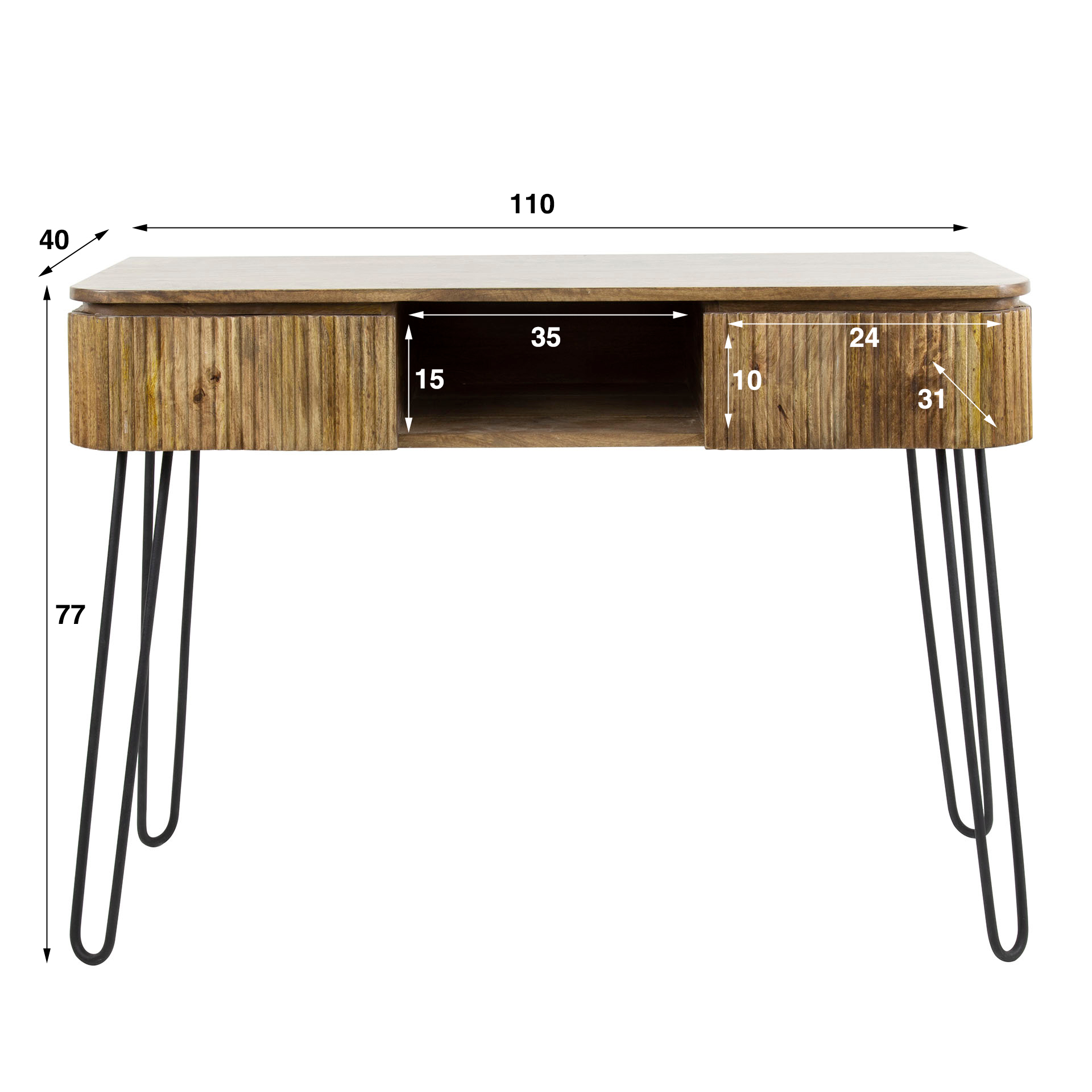 Dressing table 2L wave / Solid mango sand color