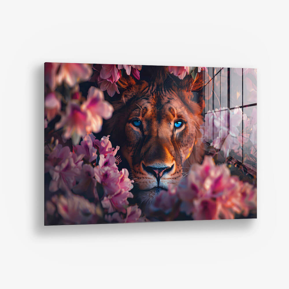 Lion in Flowers II – Vidrio