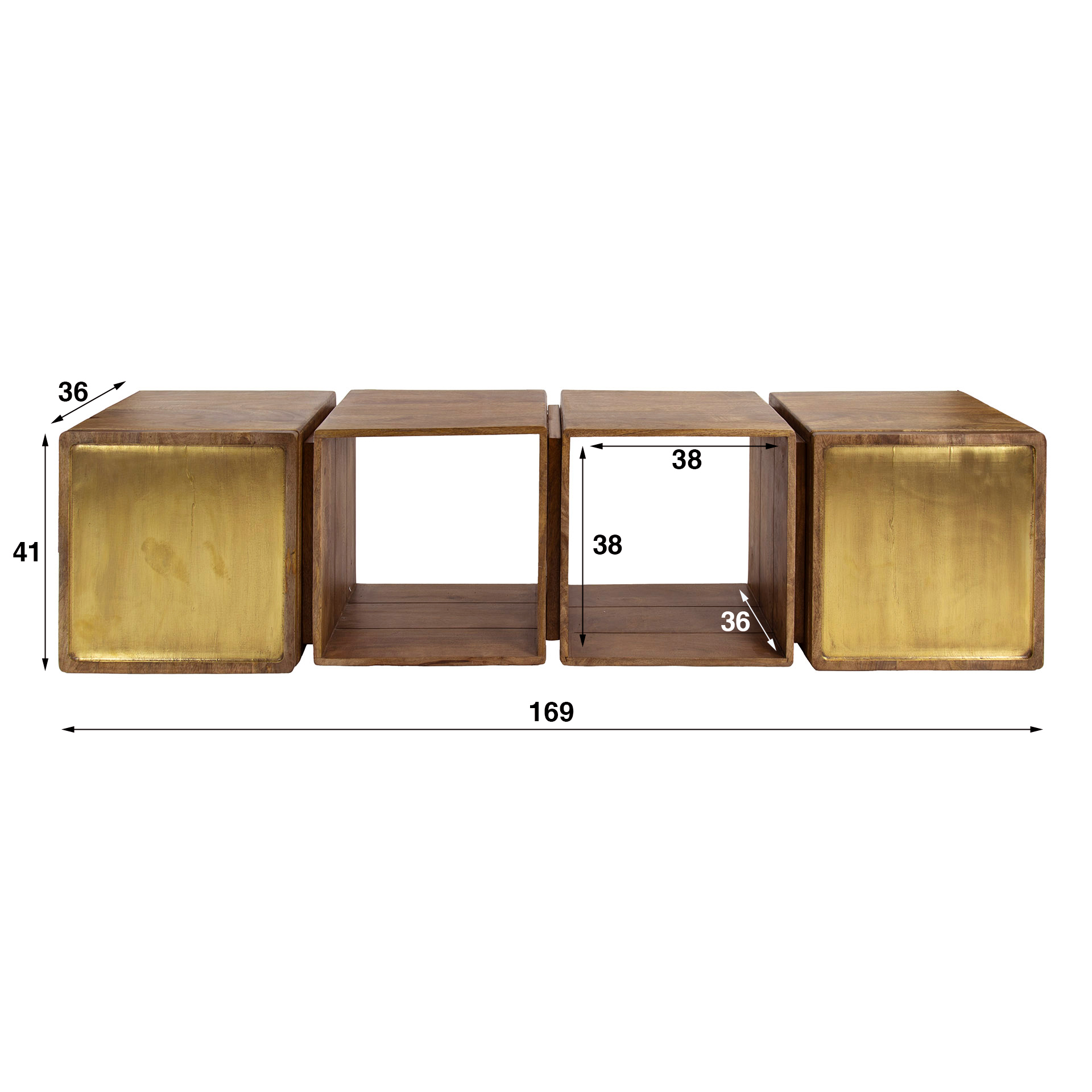 Sideboard Brass 2 doors - Solid mango sand color