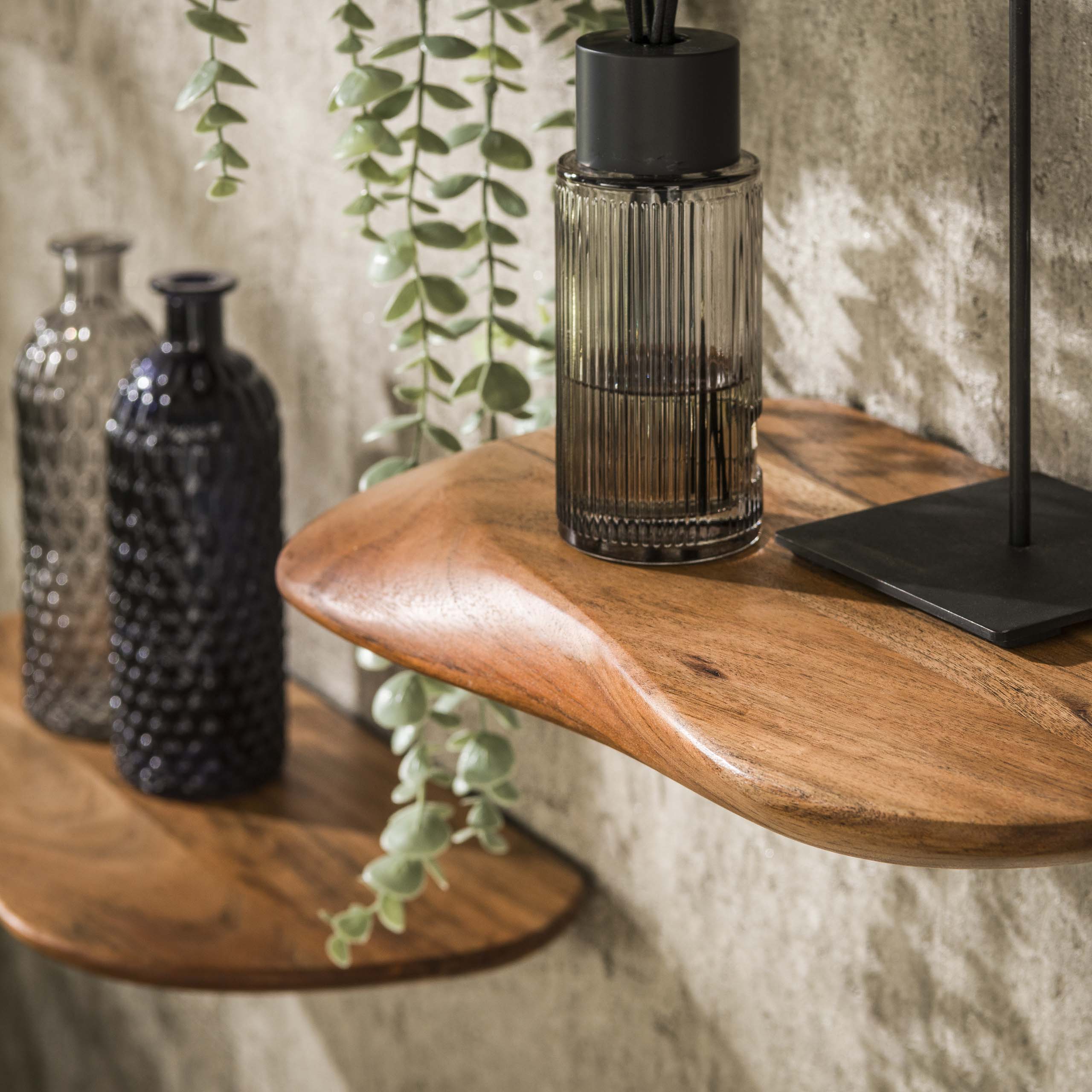 Wall shelf Organic set of 3 - Solid acacia