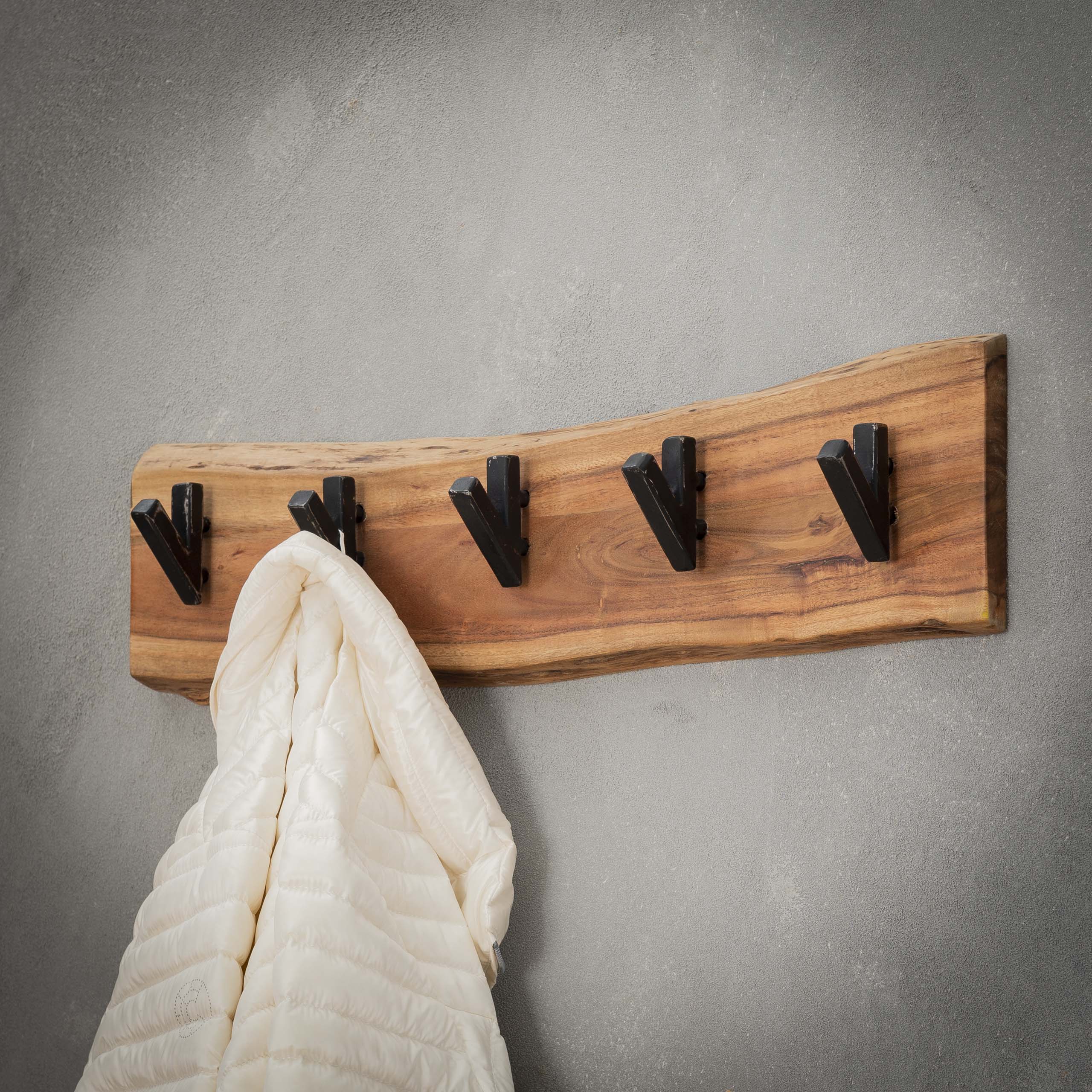 Coat rack Short Wood 5 hooks