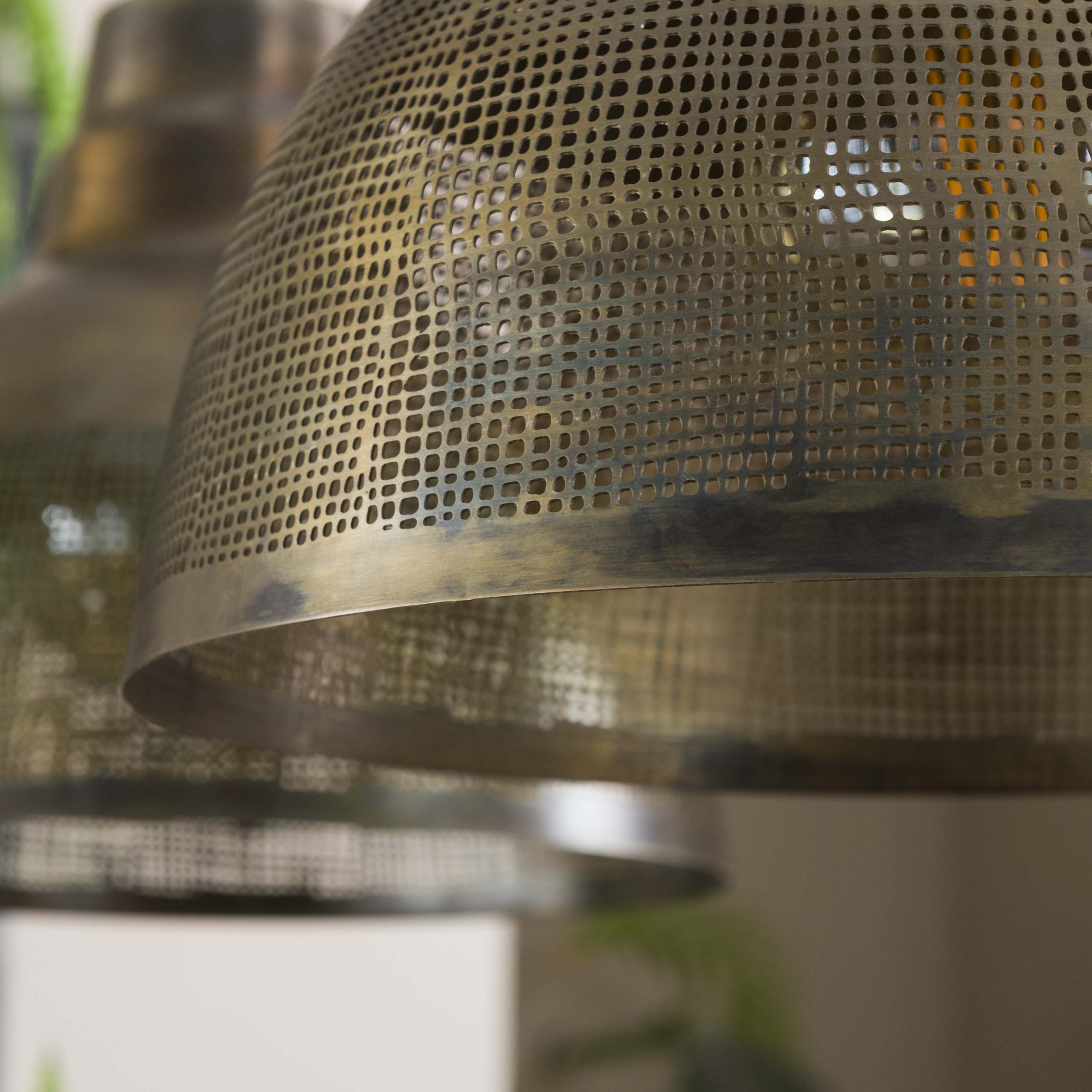 Hanging lamp 2xØ38 screen / Bronze antique