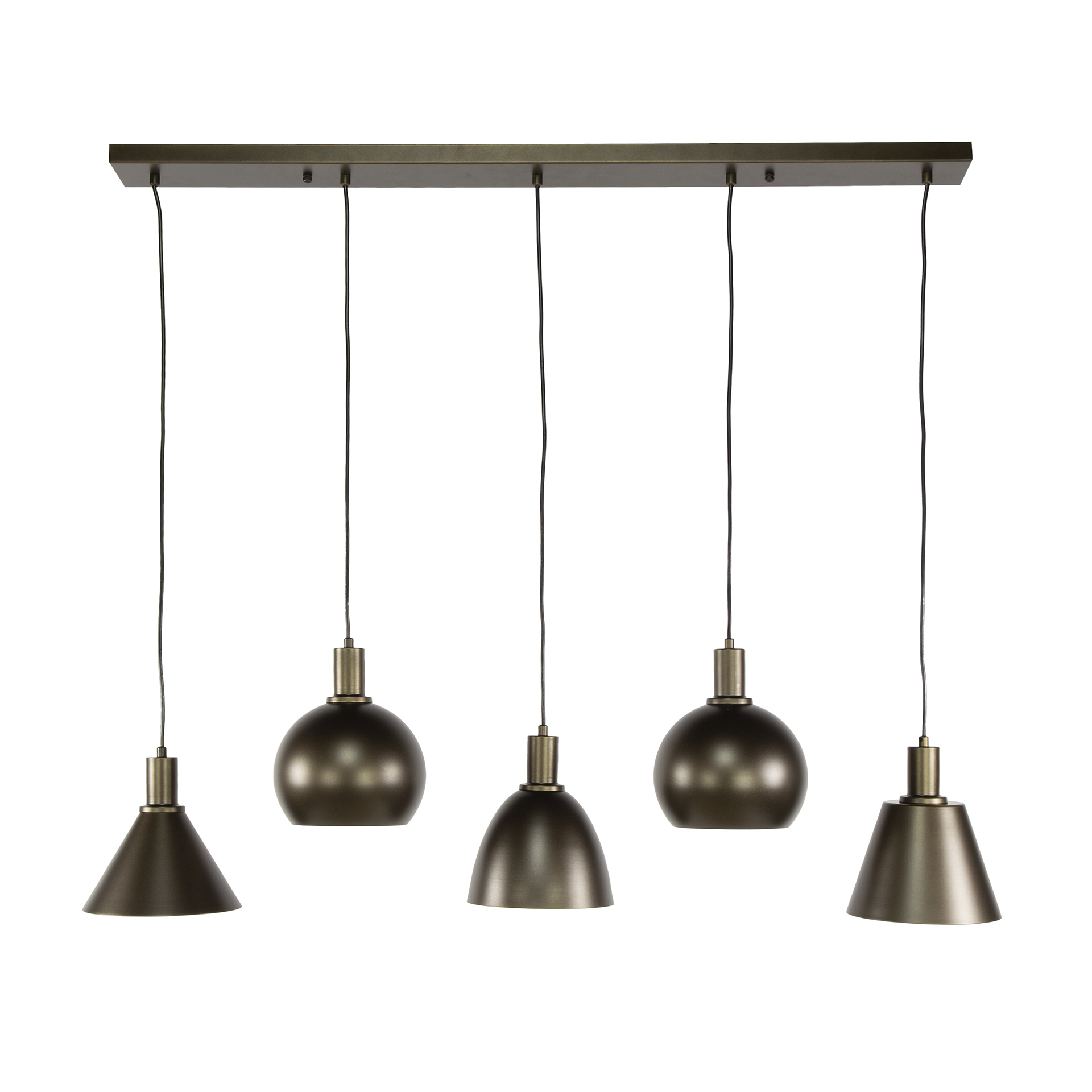 Hanging lamp Metallo 5-light - Sienna brown