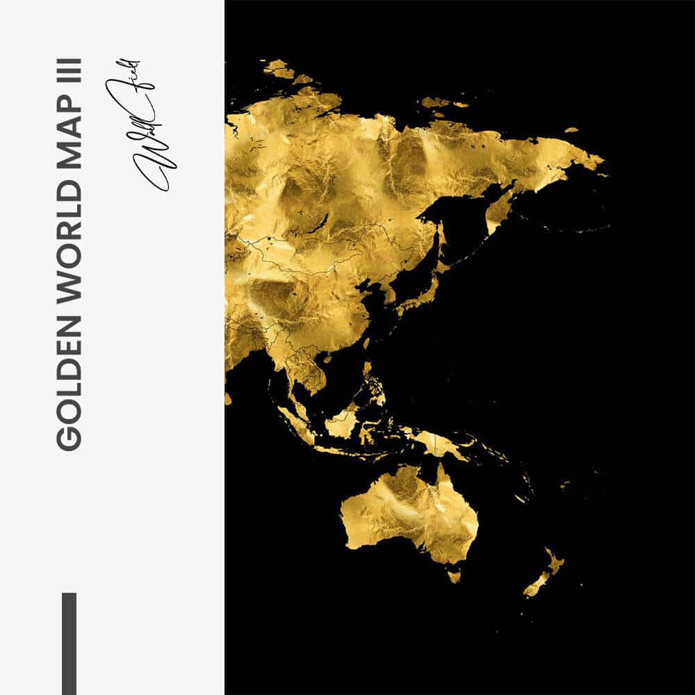 Bundle: "Golden World Map" (3x) – Vidrio