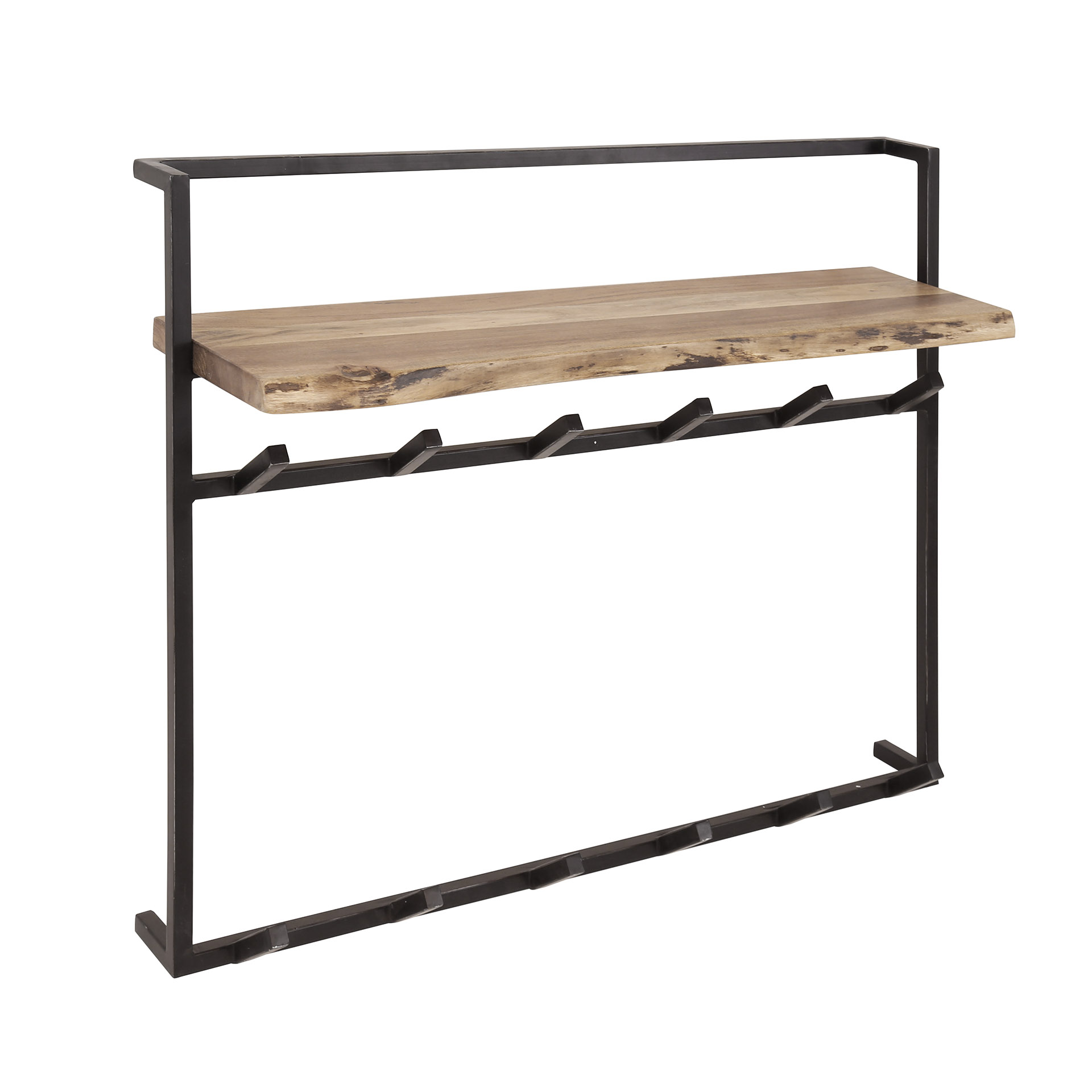 Coat rack air solid 12 hooks parcel shelf / Solid acacia natural