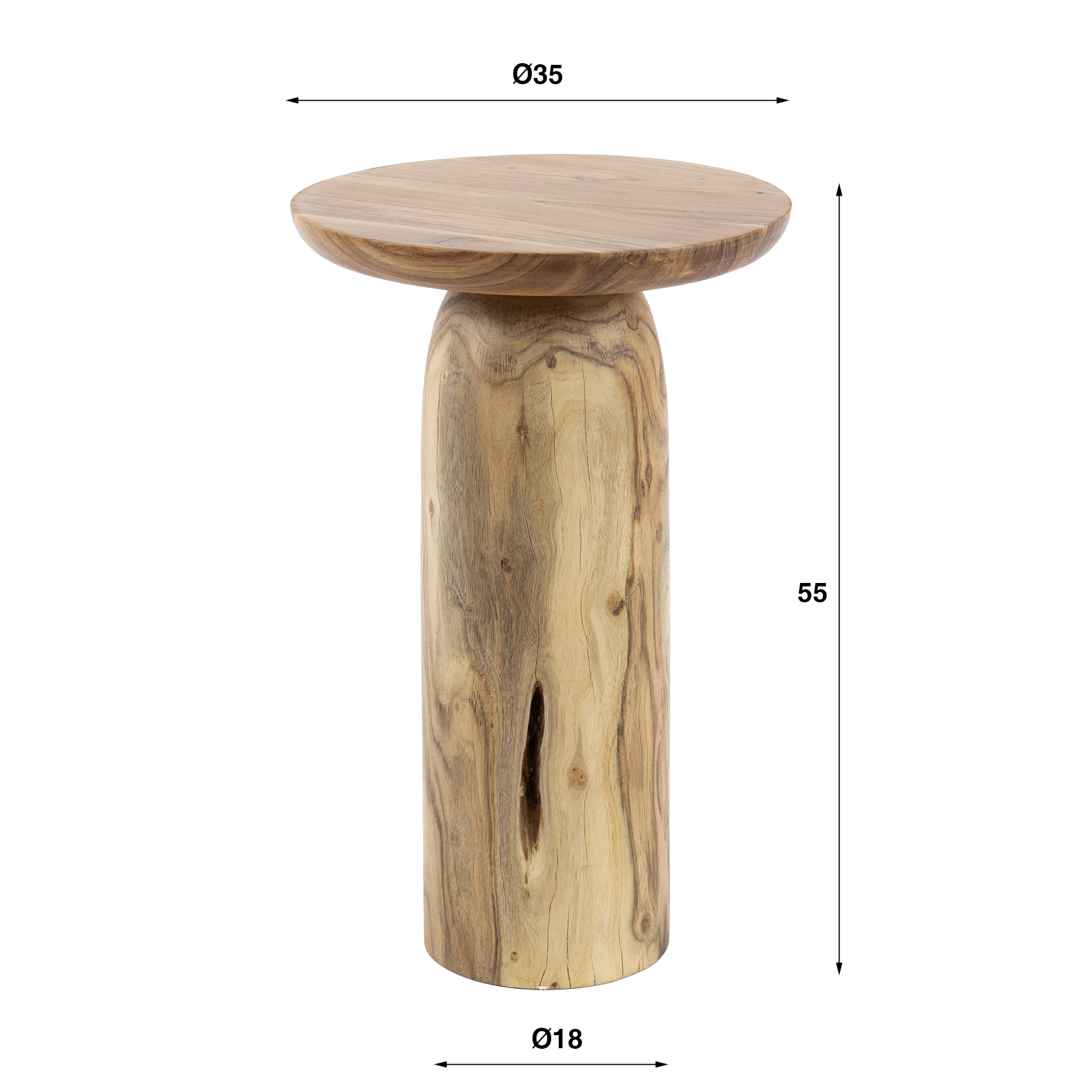 Side table River Solid 55 cm - Solid acacia