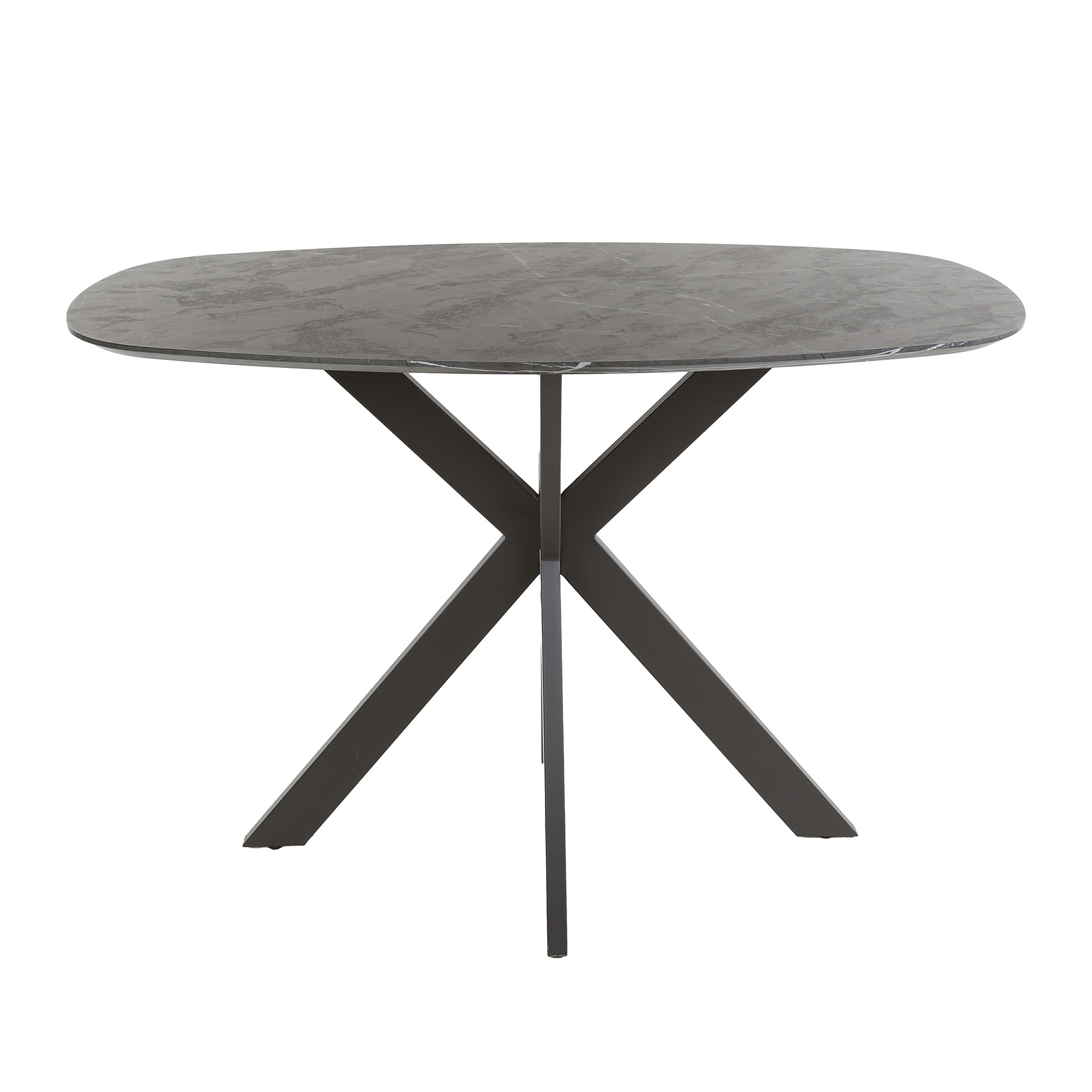 Bar table cross frame Danish oval / 3D black brown