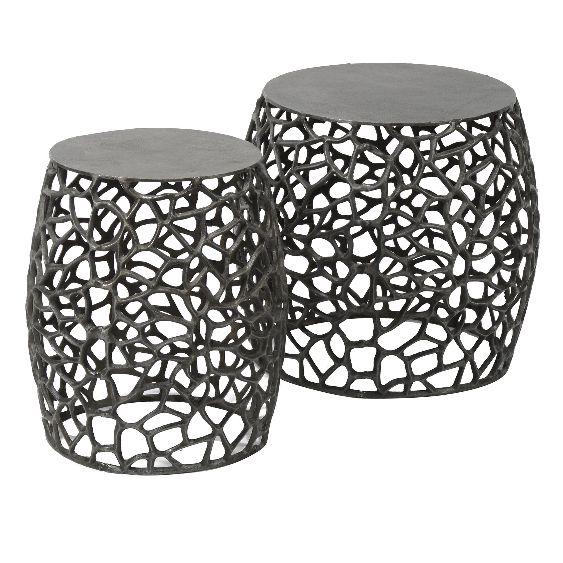 Maze side table set of 2 - Black nickel