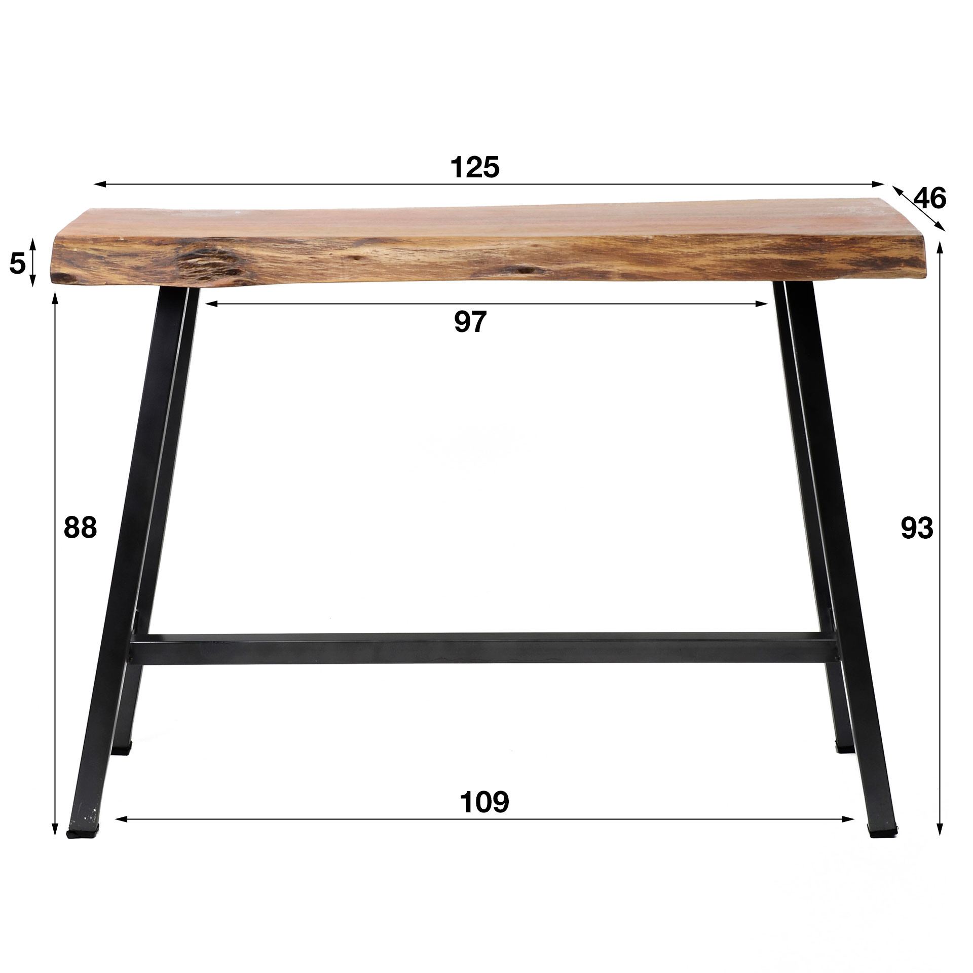 Bar table Live Edge 125 cm - Solid acacia