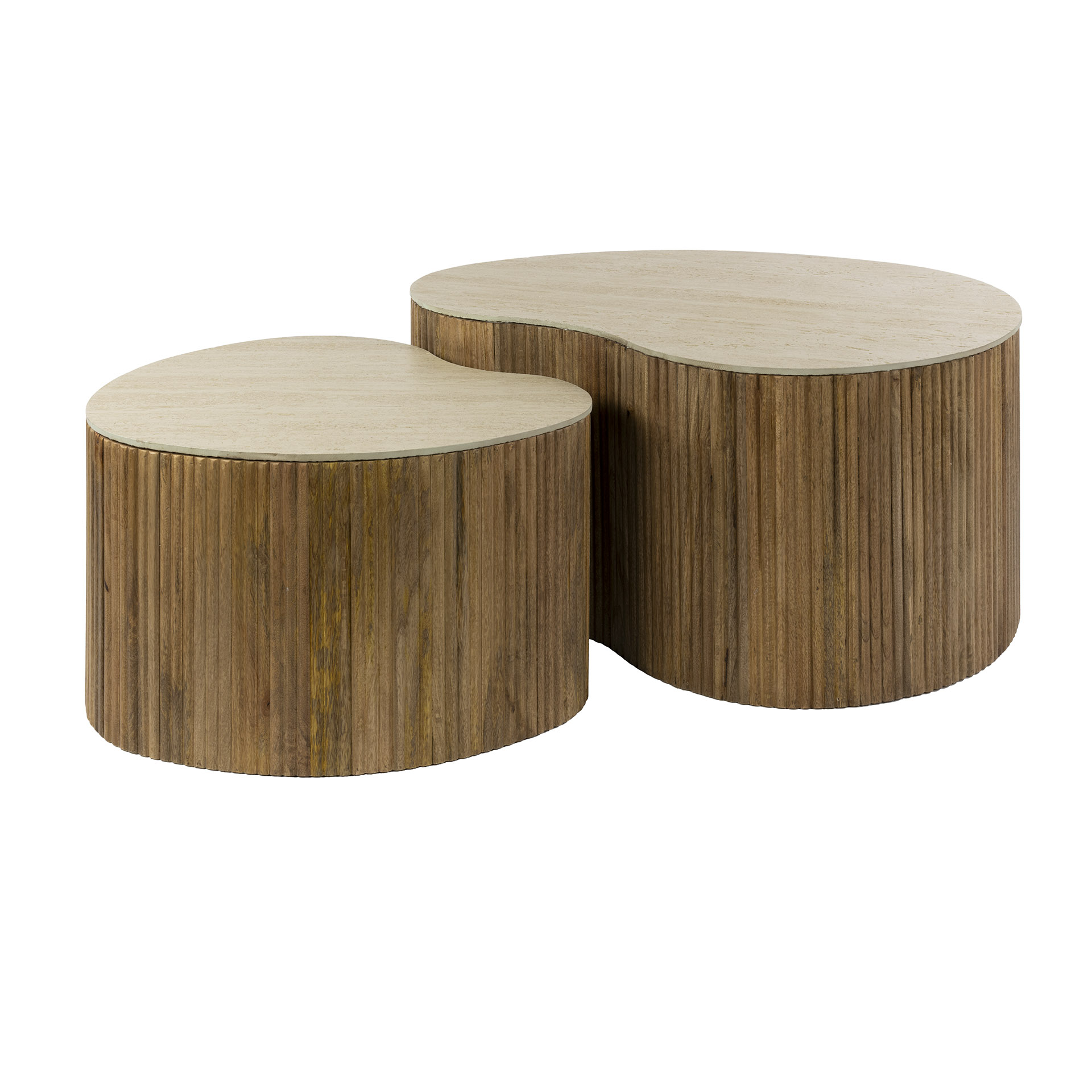 Coffee table Nuovo kidney shaped - Set of 2 - Solid mango