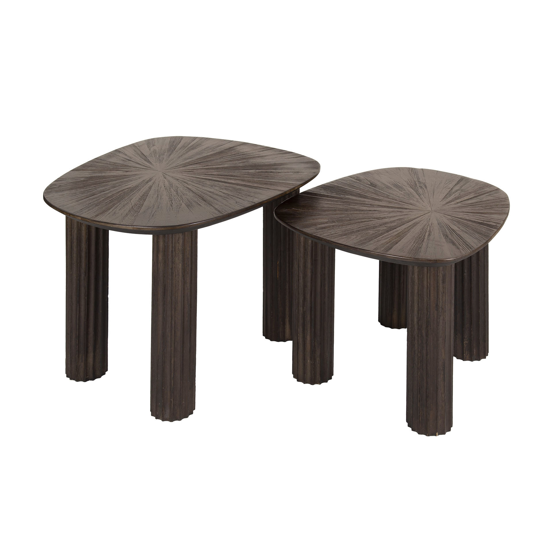 Coffee table Maya teak quadrangular - set of 2