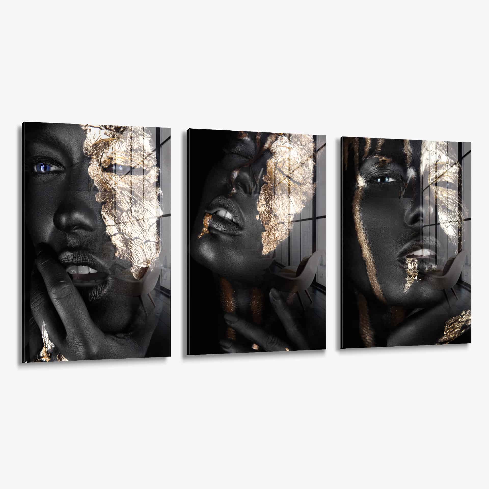Bundle: Golden Faces (3x) – Glass