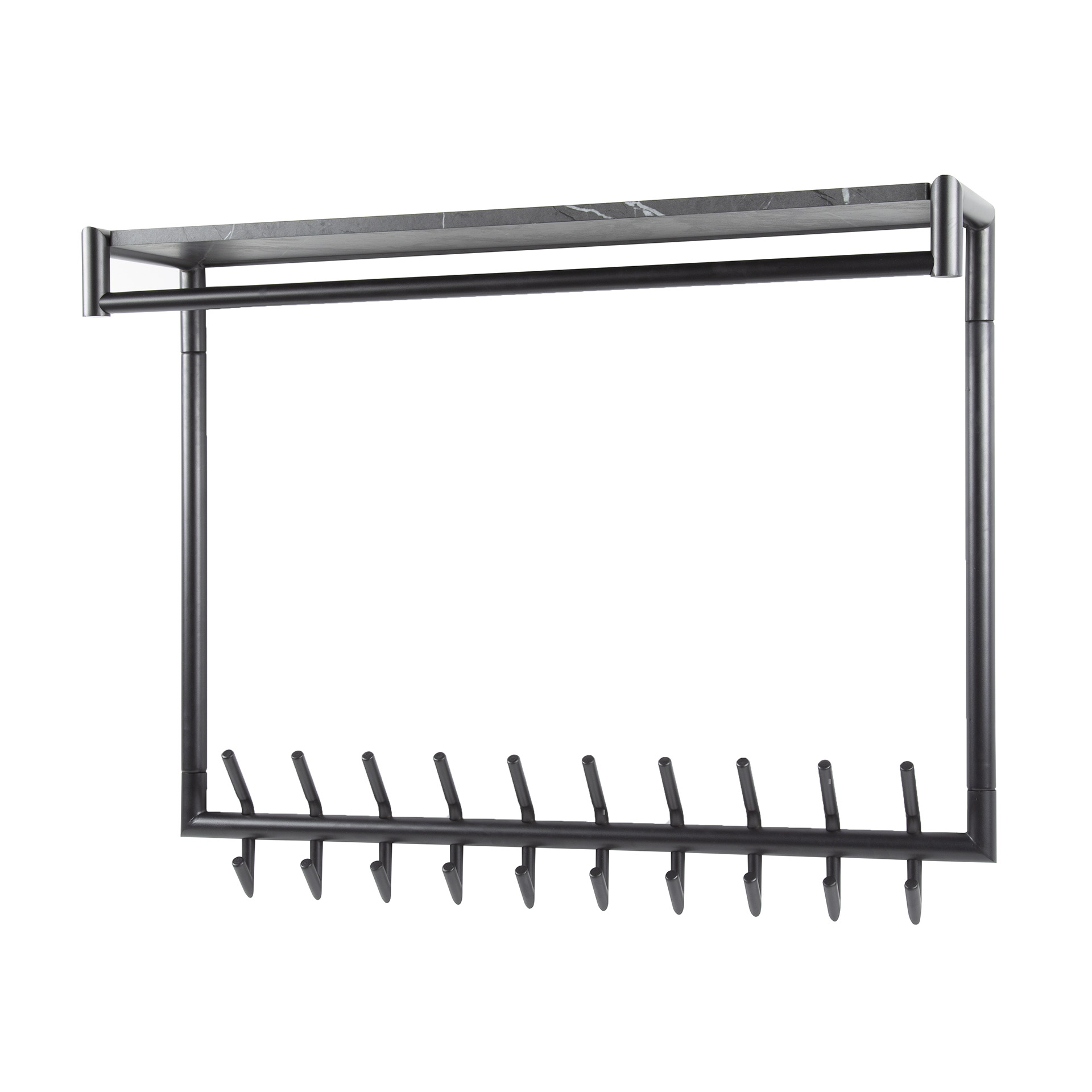 Coat rack Tenaro high - rod & hat shelf - 20 hooks