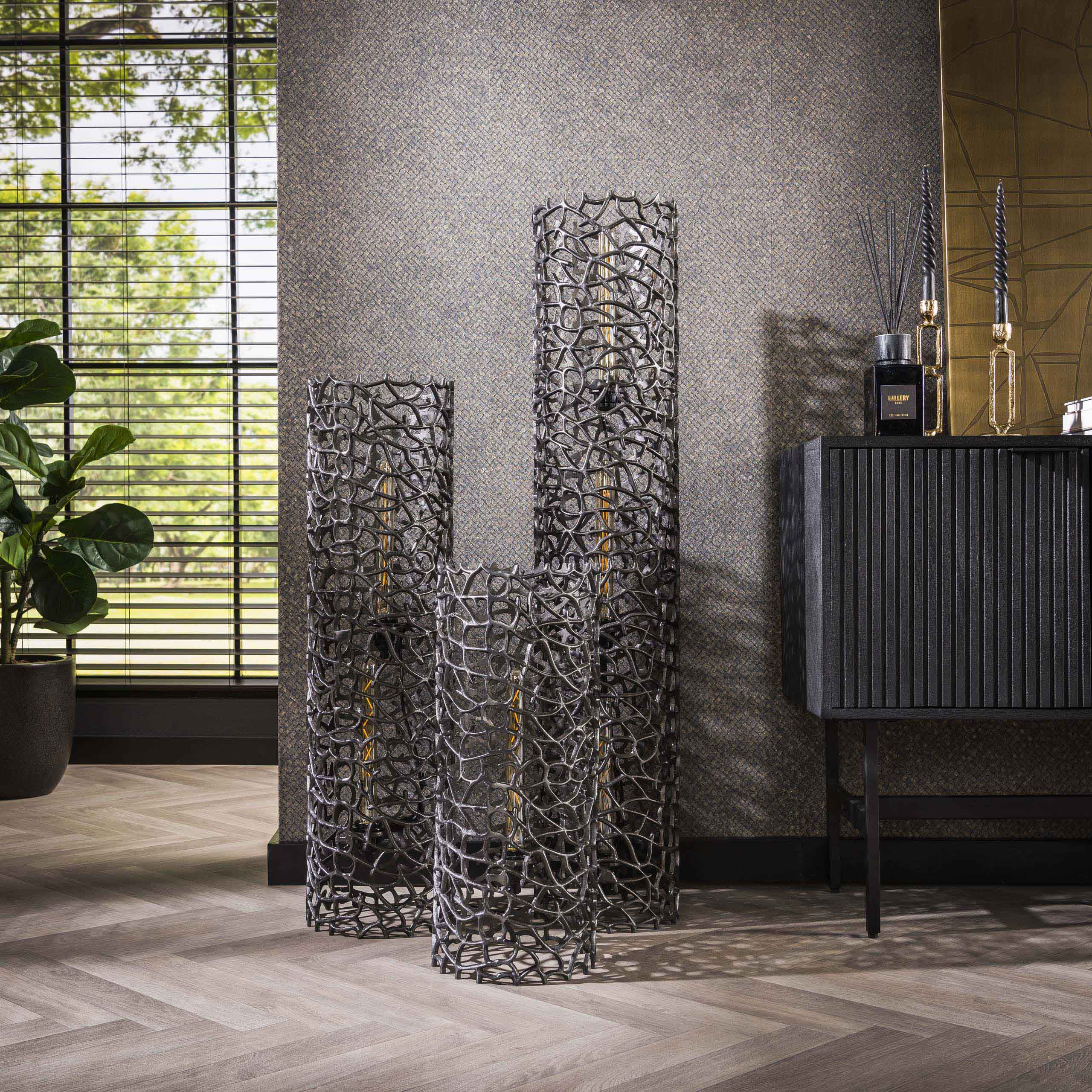 Floor lamp Weaver XL 3-light - Black nickel