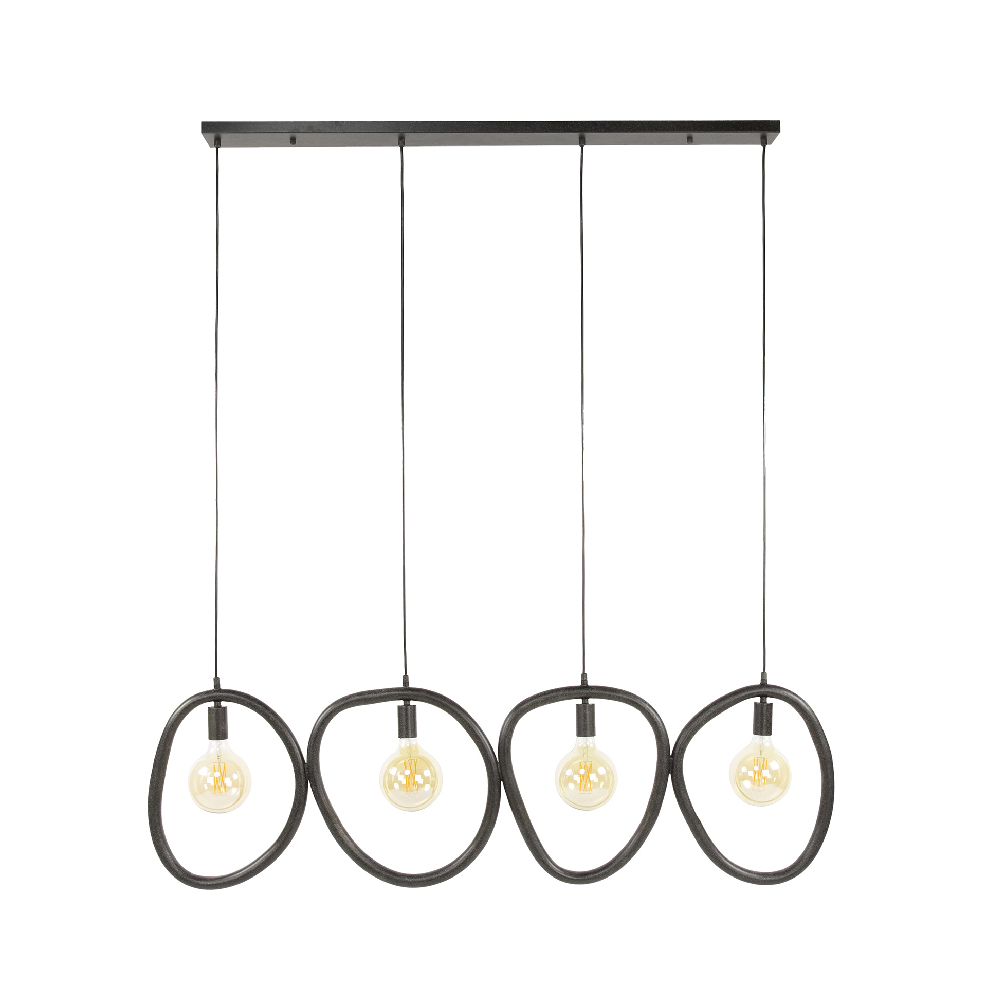 Hanging lamp Pebble 4-light - Artic black