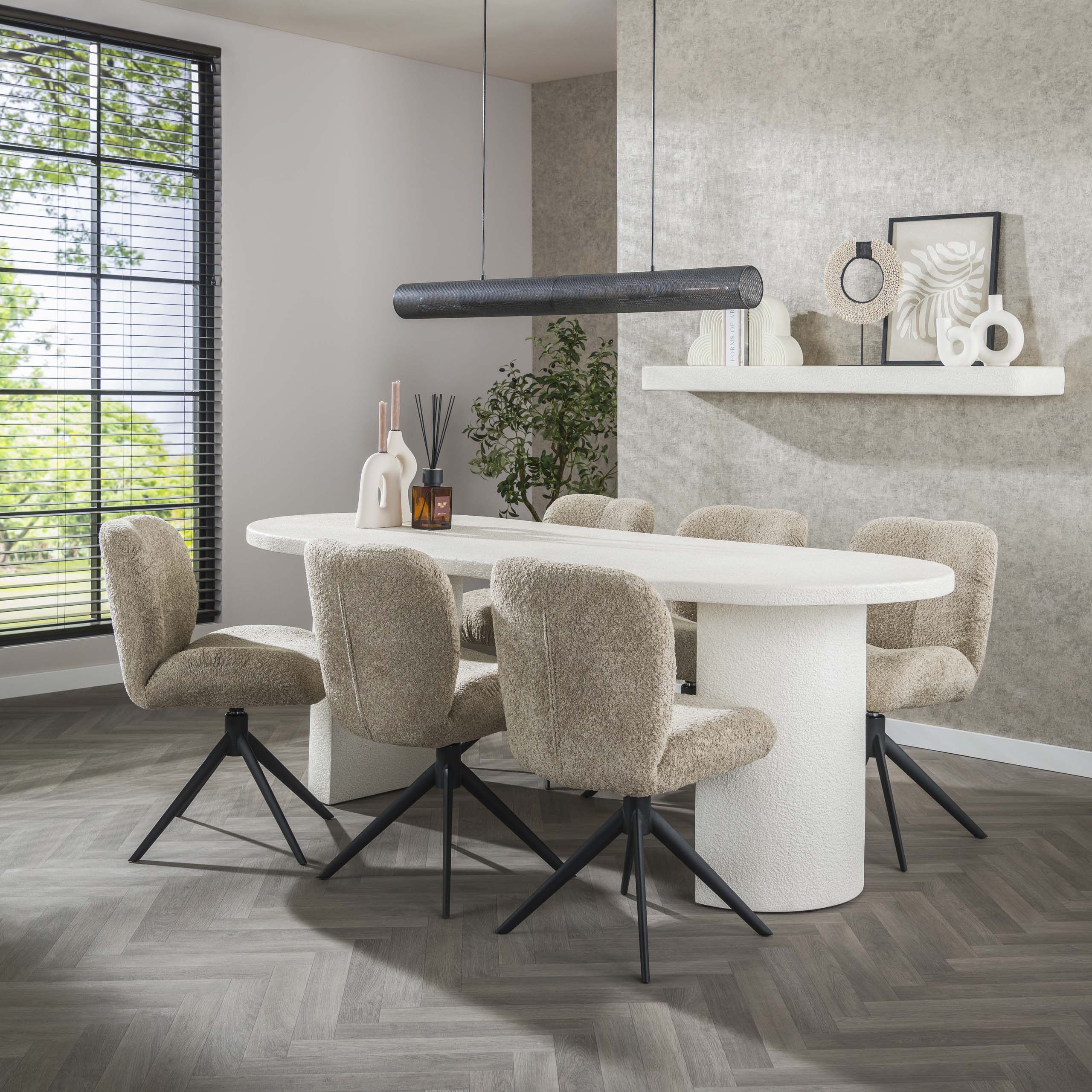 Dining room table arch stone 215x90cm / Marble composite