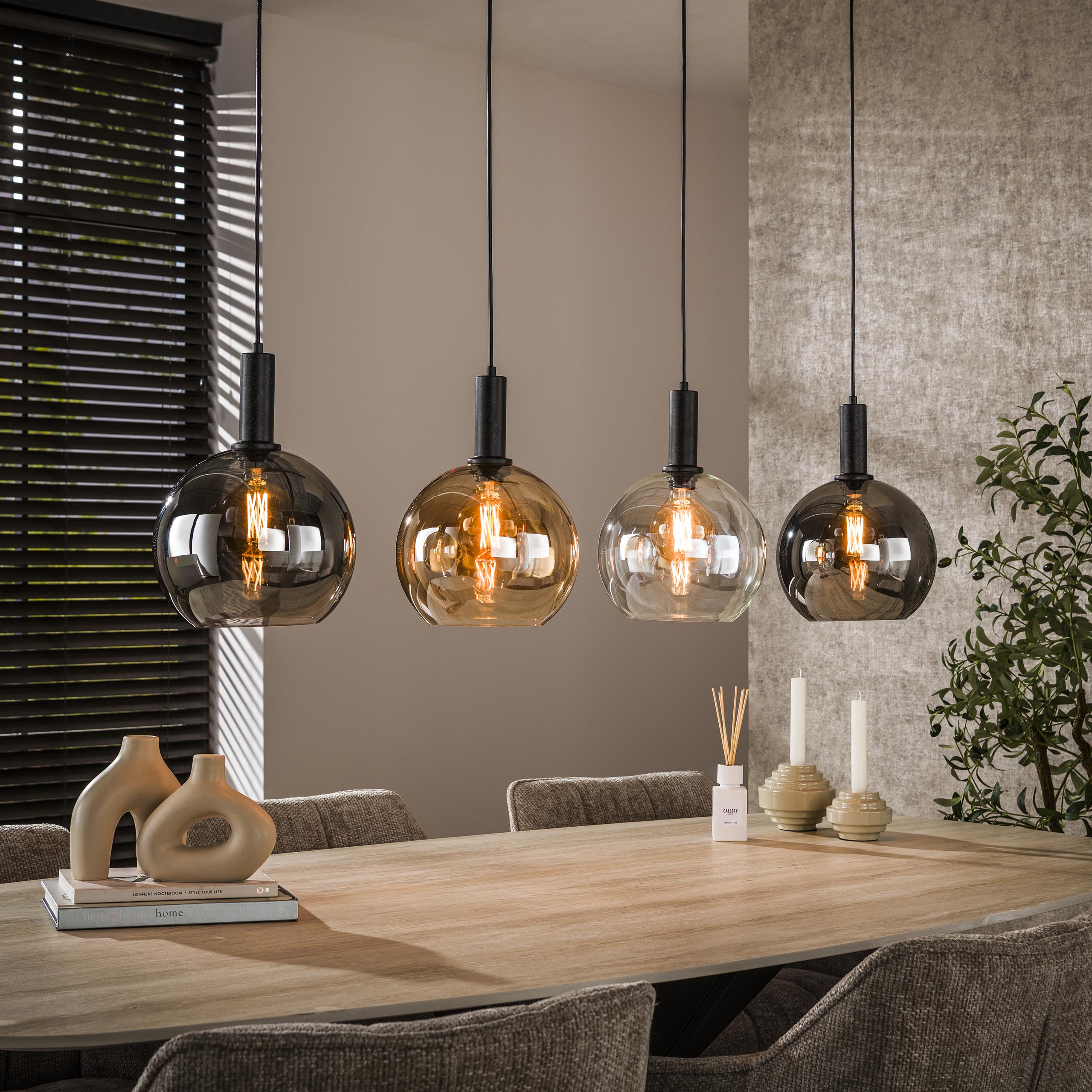 Hanging lamp Sfera Tricolore 4-light - Artic black