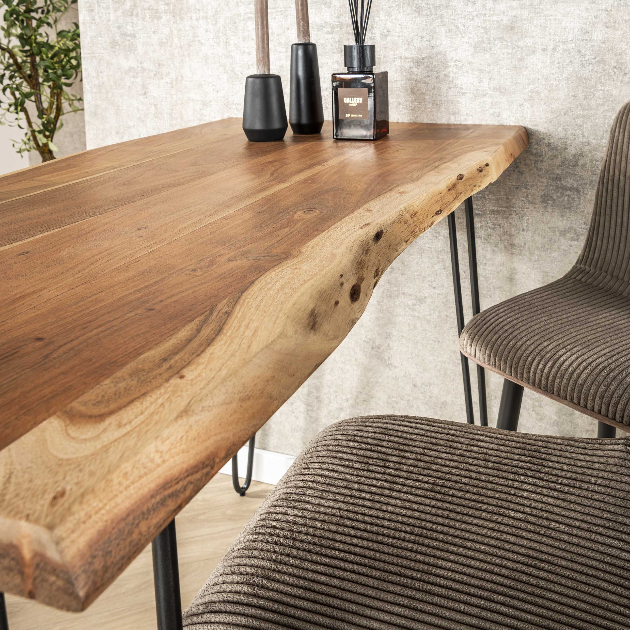 Borde de mesa de bar 130 / Acacia maciza natural