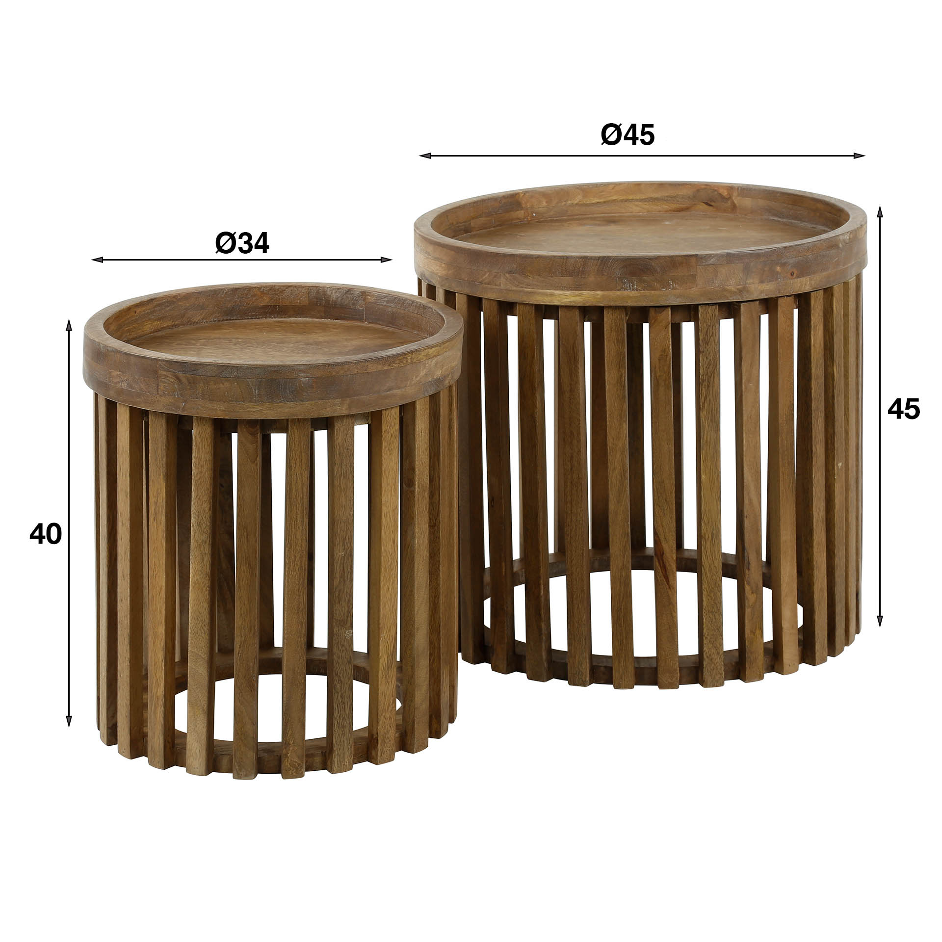 Side table Tweak - set of 2 - Solid mango sand color