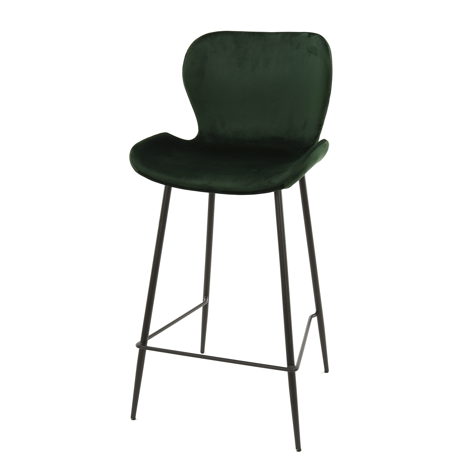 Bar stool round tube. VPE4 / Green velvet