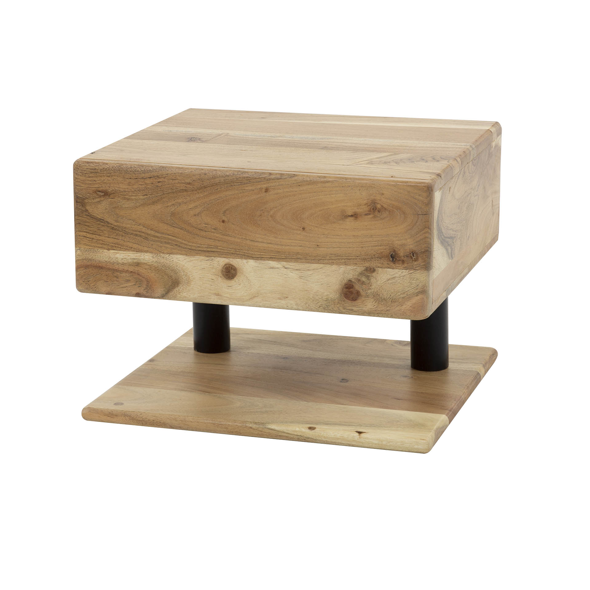 Mesita de noche estante 1L / Acacia maciza natural