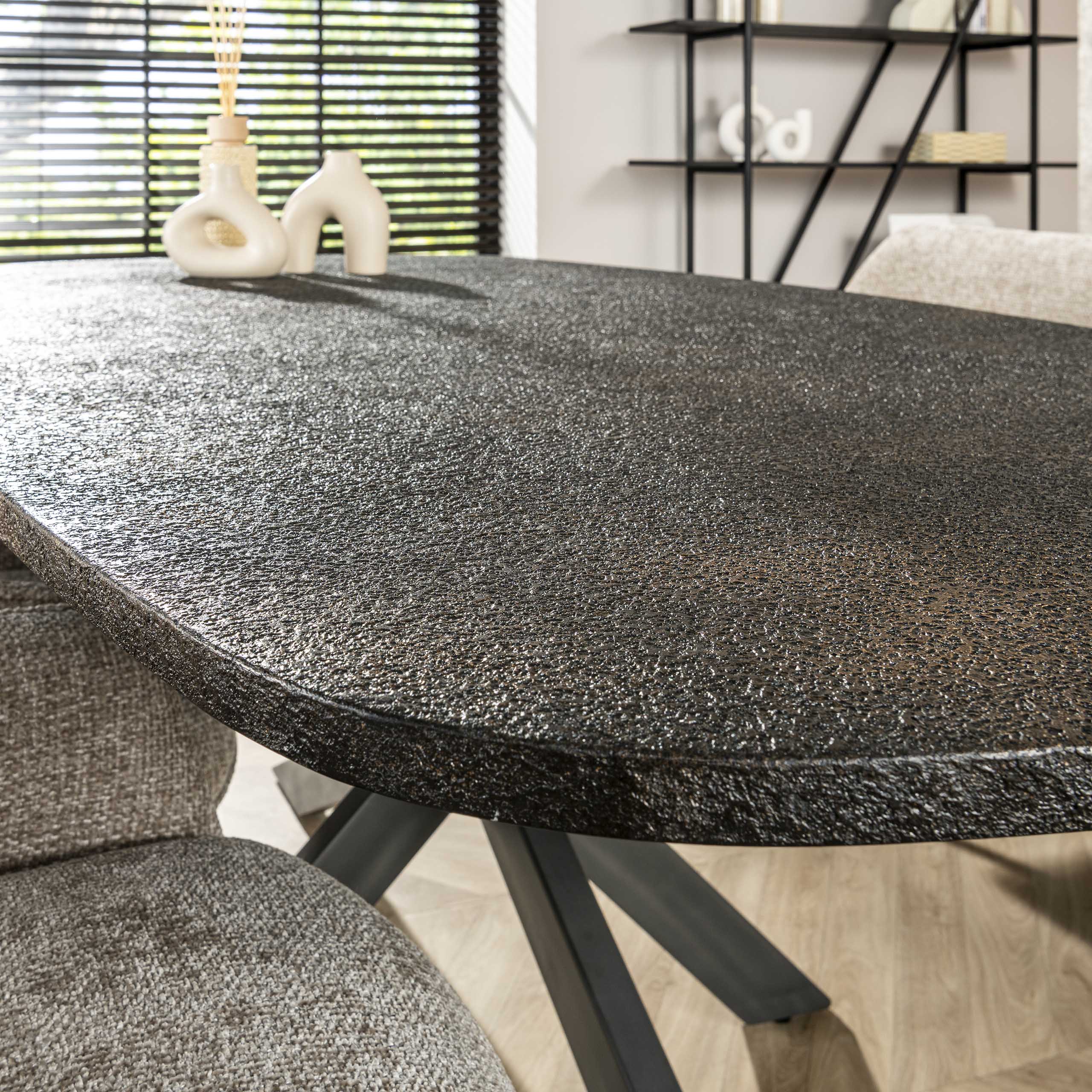 Dining table Metallic Danish oval 215 cm - Gray