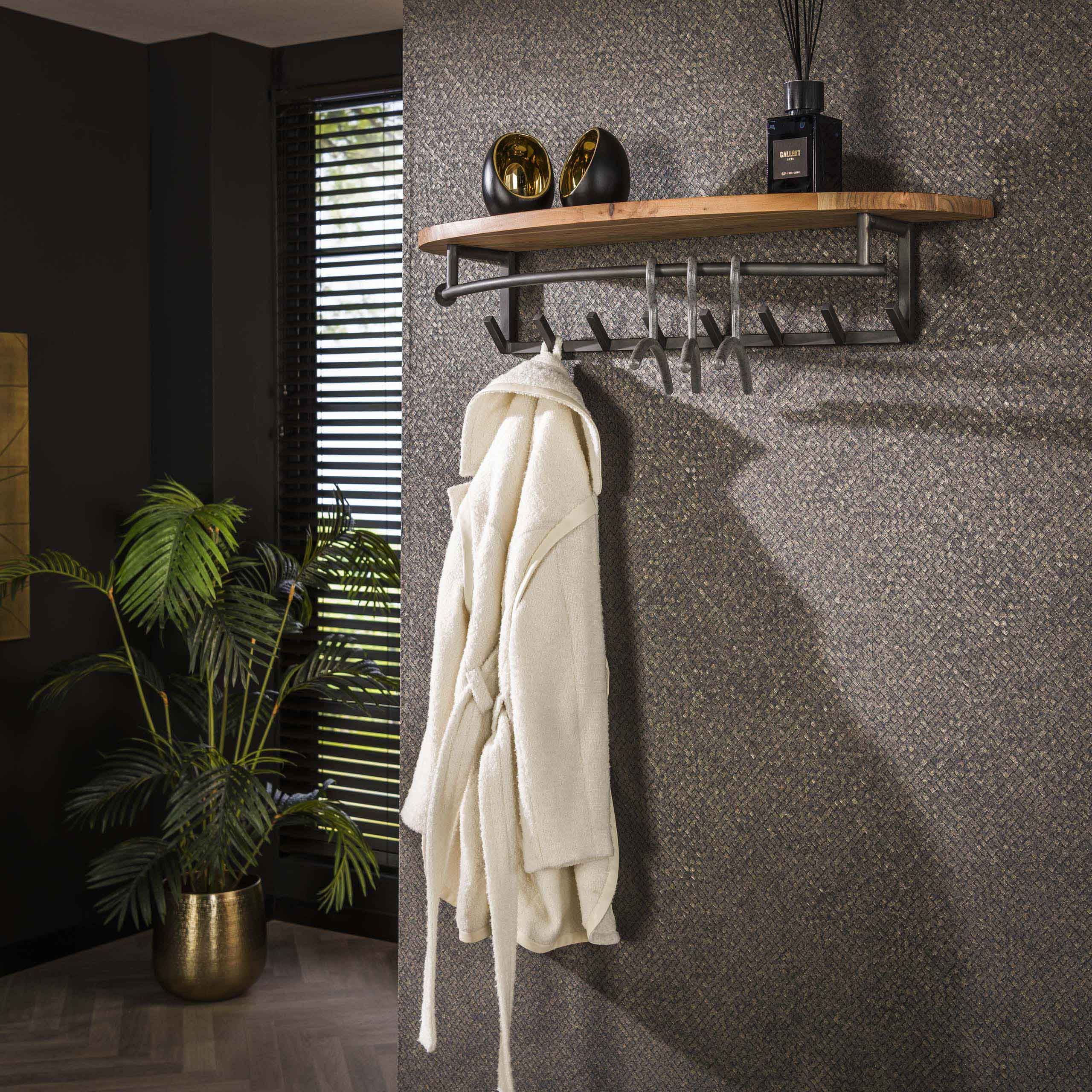 Coat rack round 8 hooks parcel shelf / Solid ac