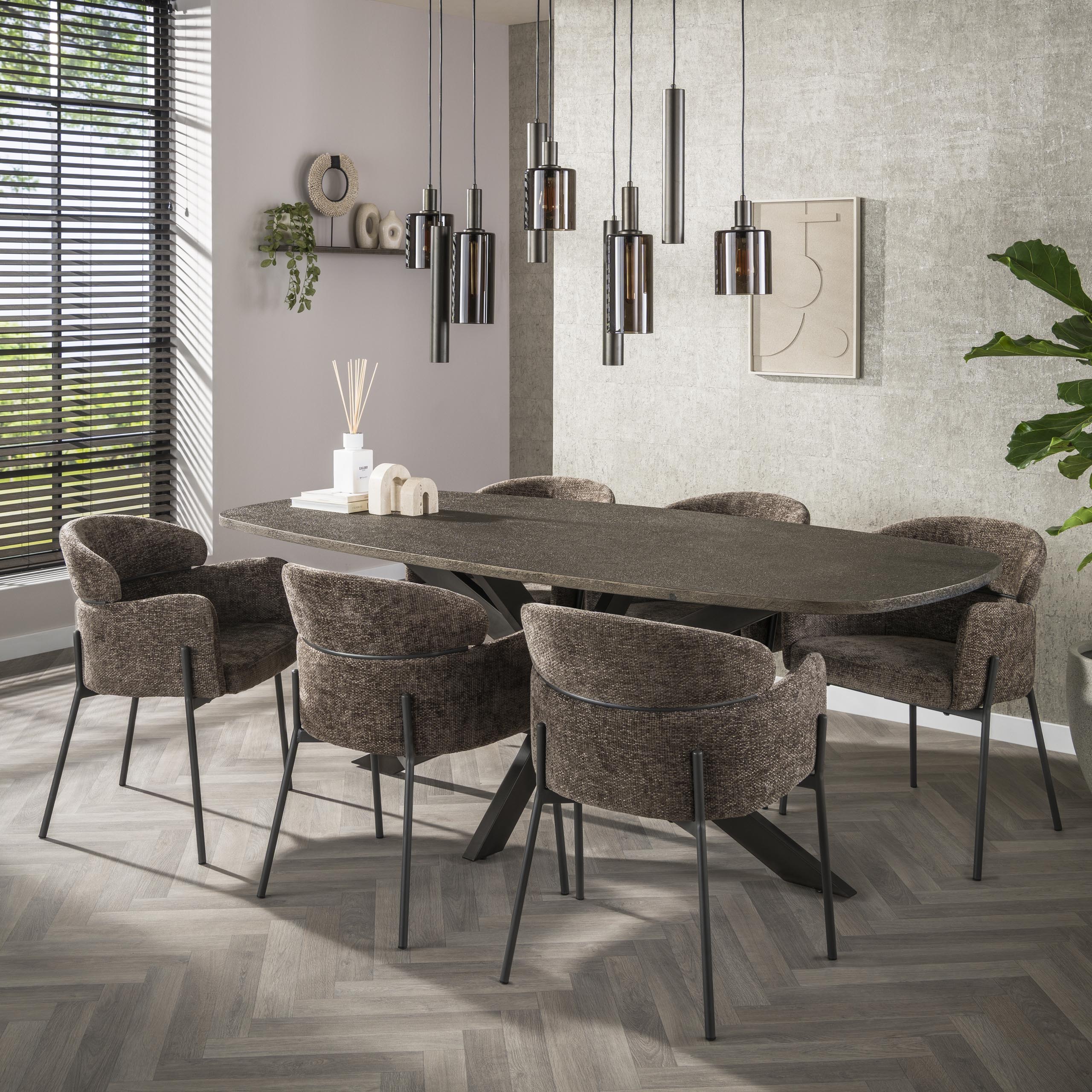 Bronvik Danish oval dining table 215 cm - Bronze liquid metal