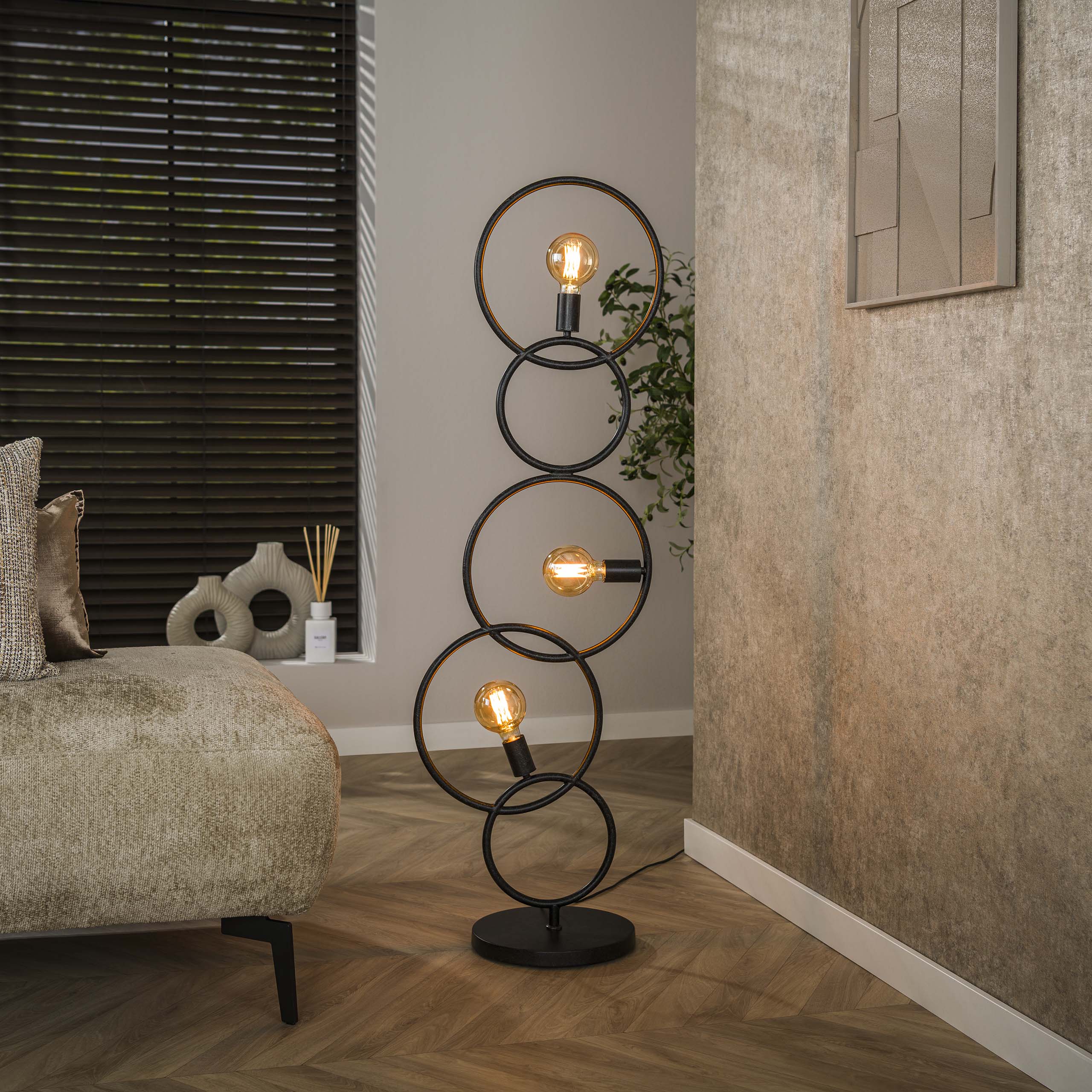 Floor lamp Loop 3-light Artic black