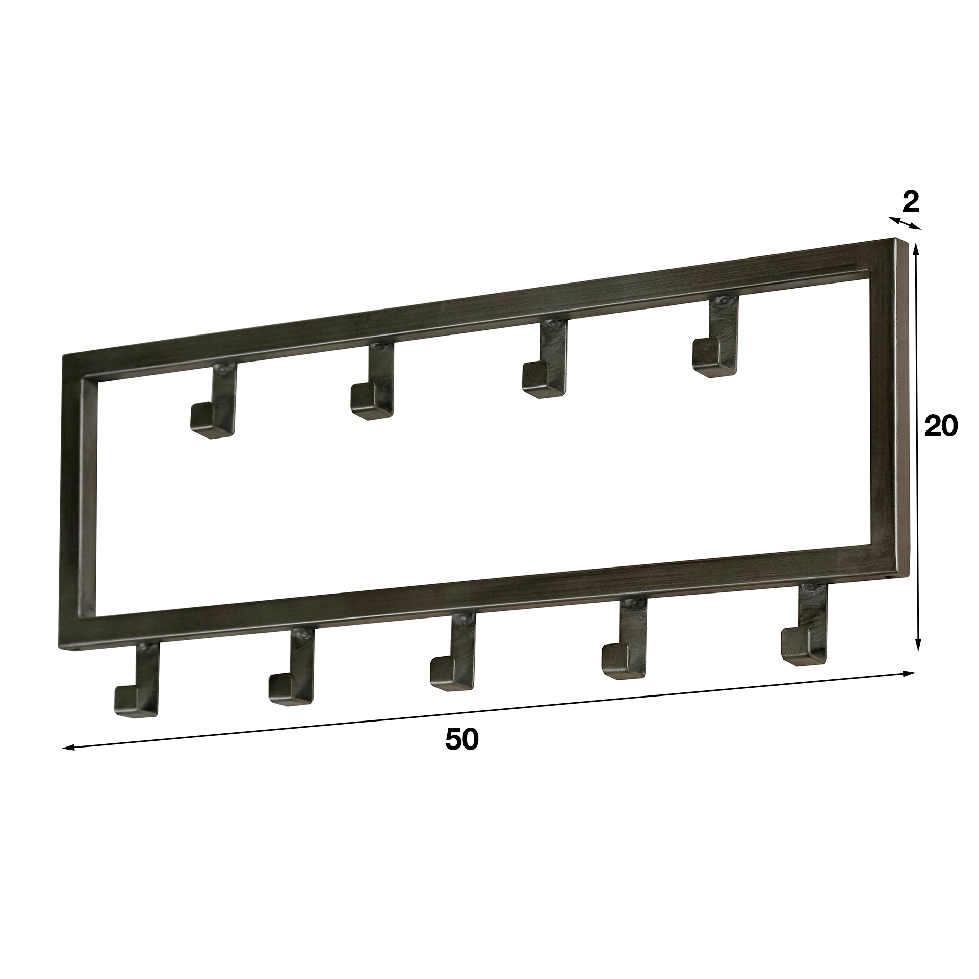 Coat rack Steel square (9 hooks)