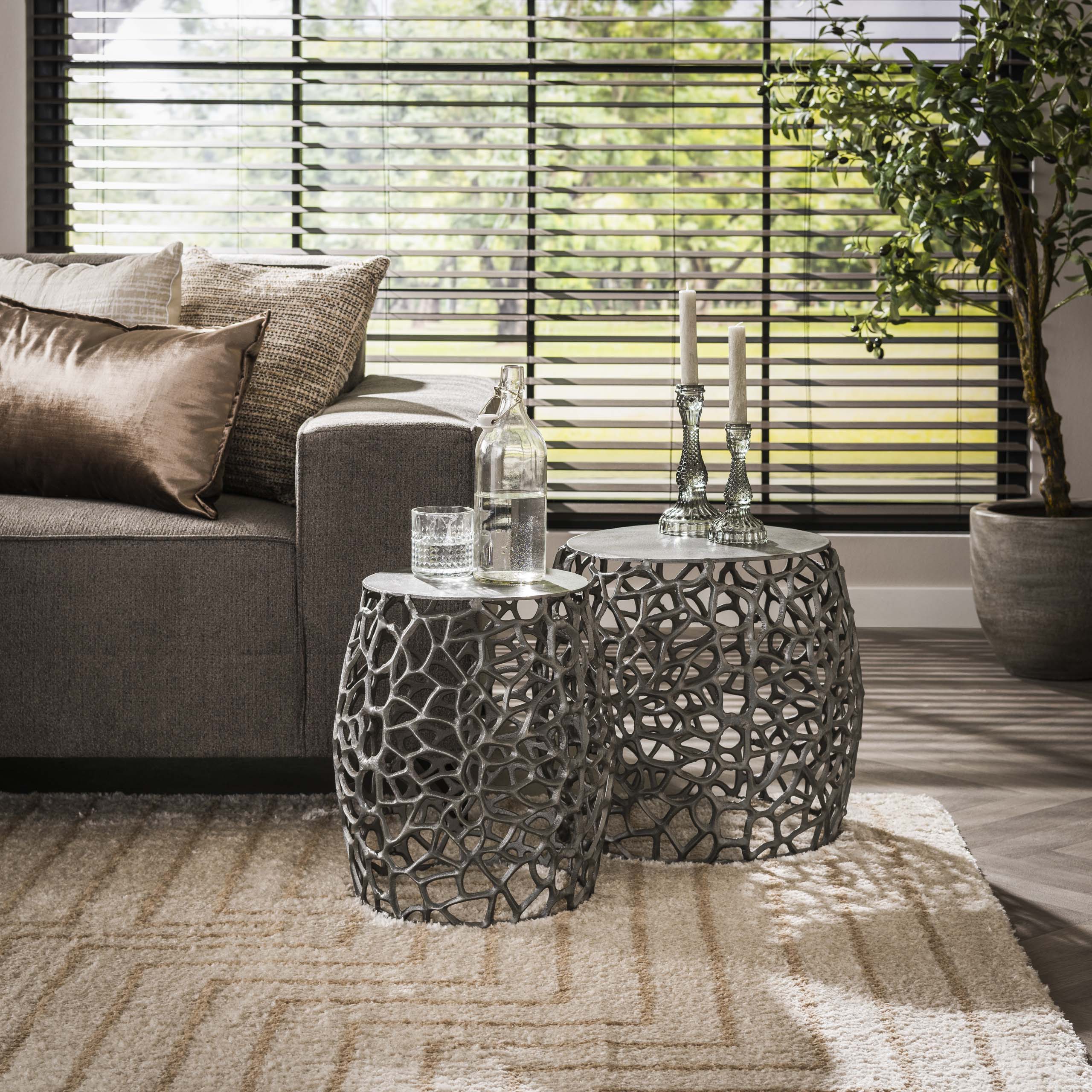 Maze side table set of 2 - Black nickel