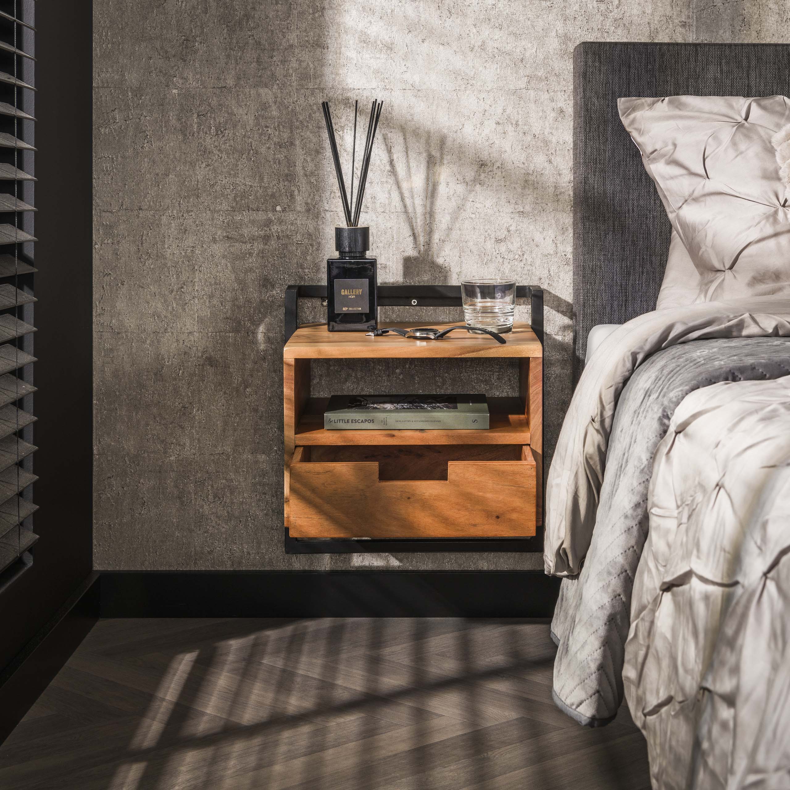 Mesita de noche Air Solid - 1 cajón - Acacia maciza