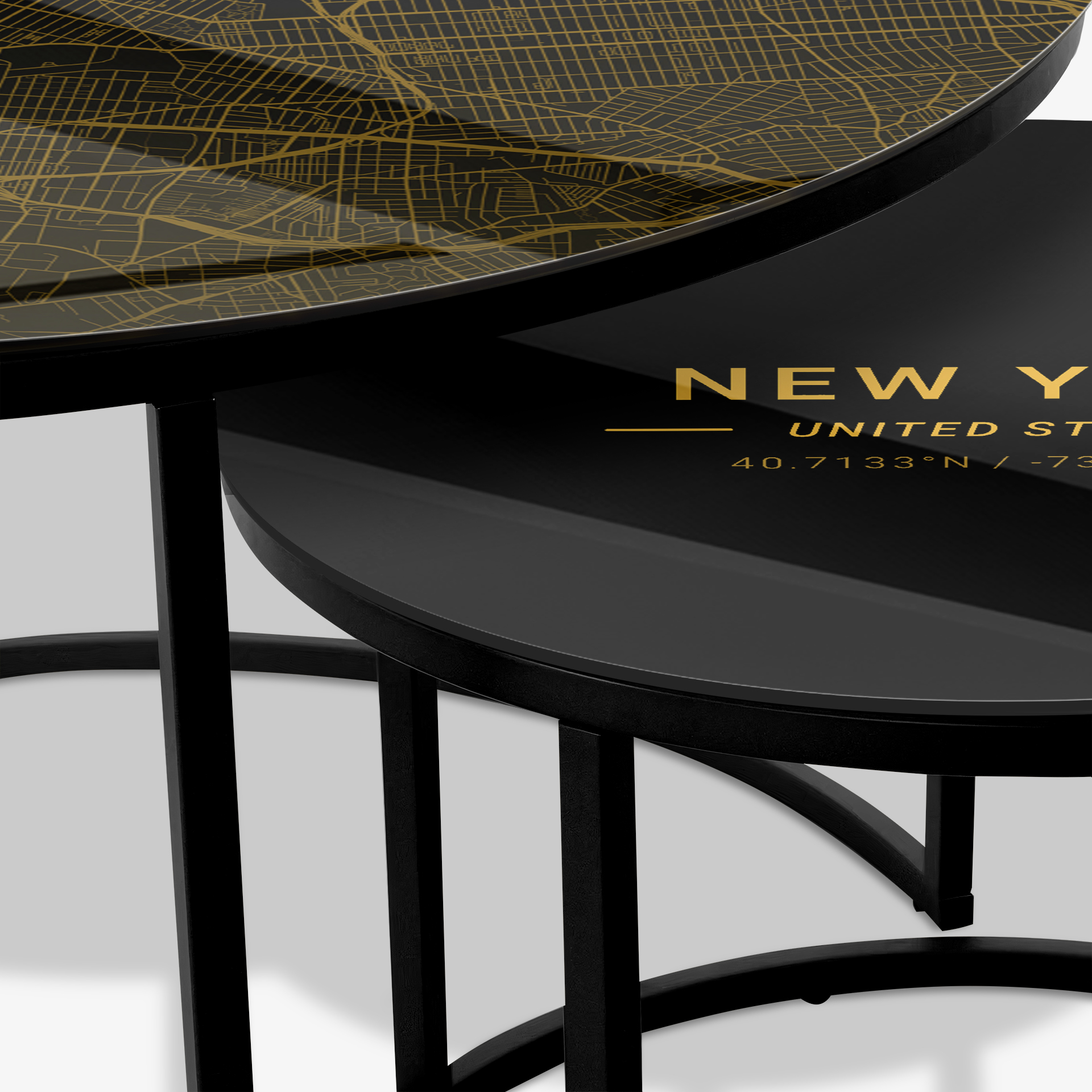 Mesa de centro Negro - New York Gold