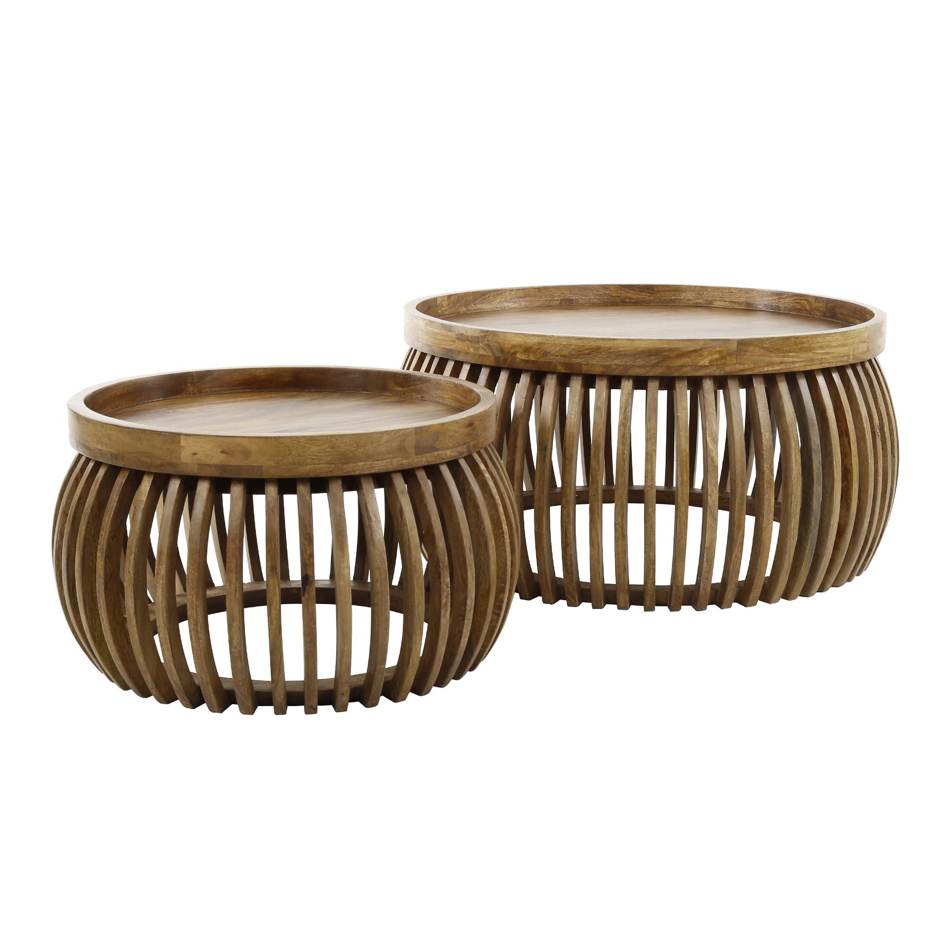 Coffee table Tweak Curve - set of 2 - Solid mango sand