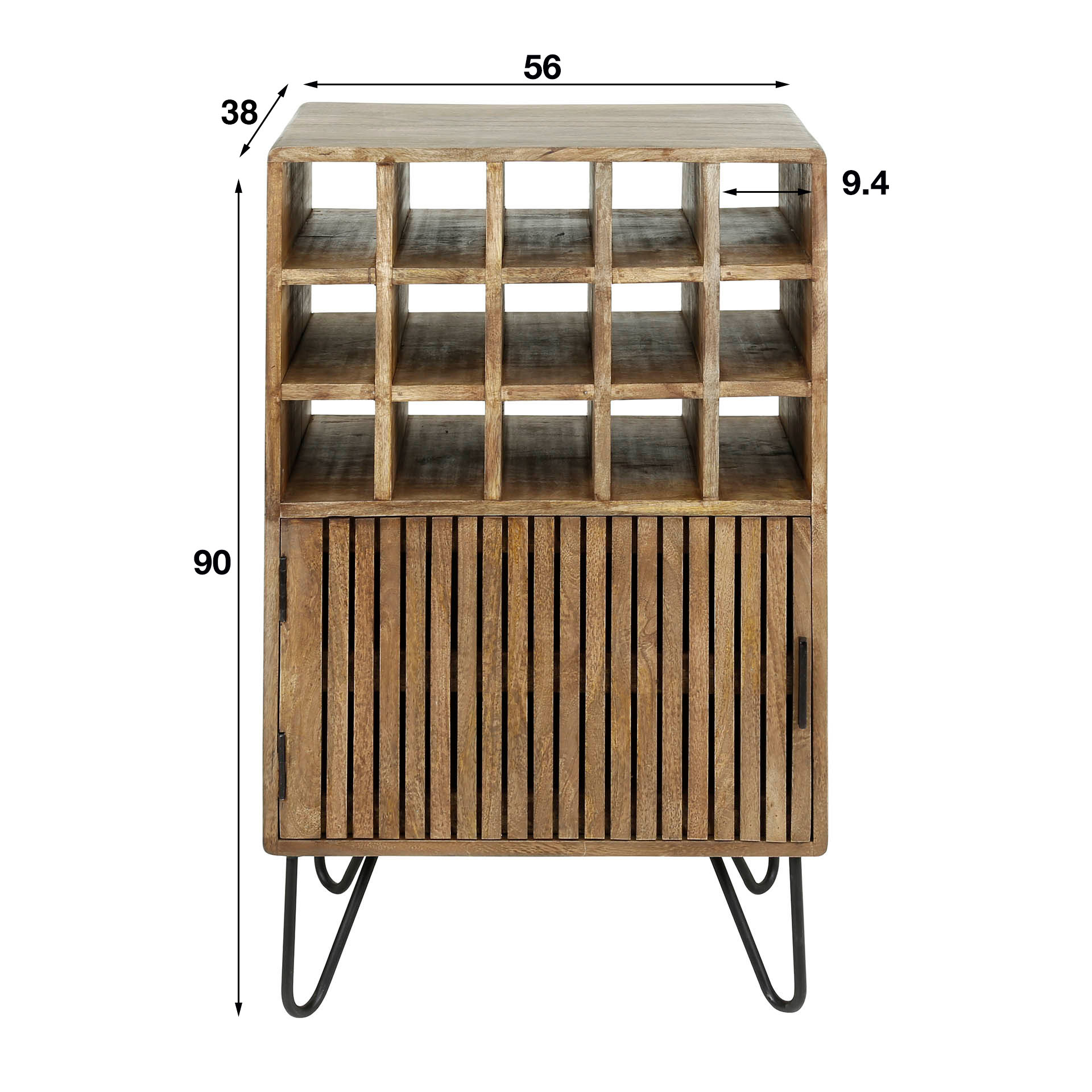 Wine cabinet tweak / Solid mango sand color