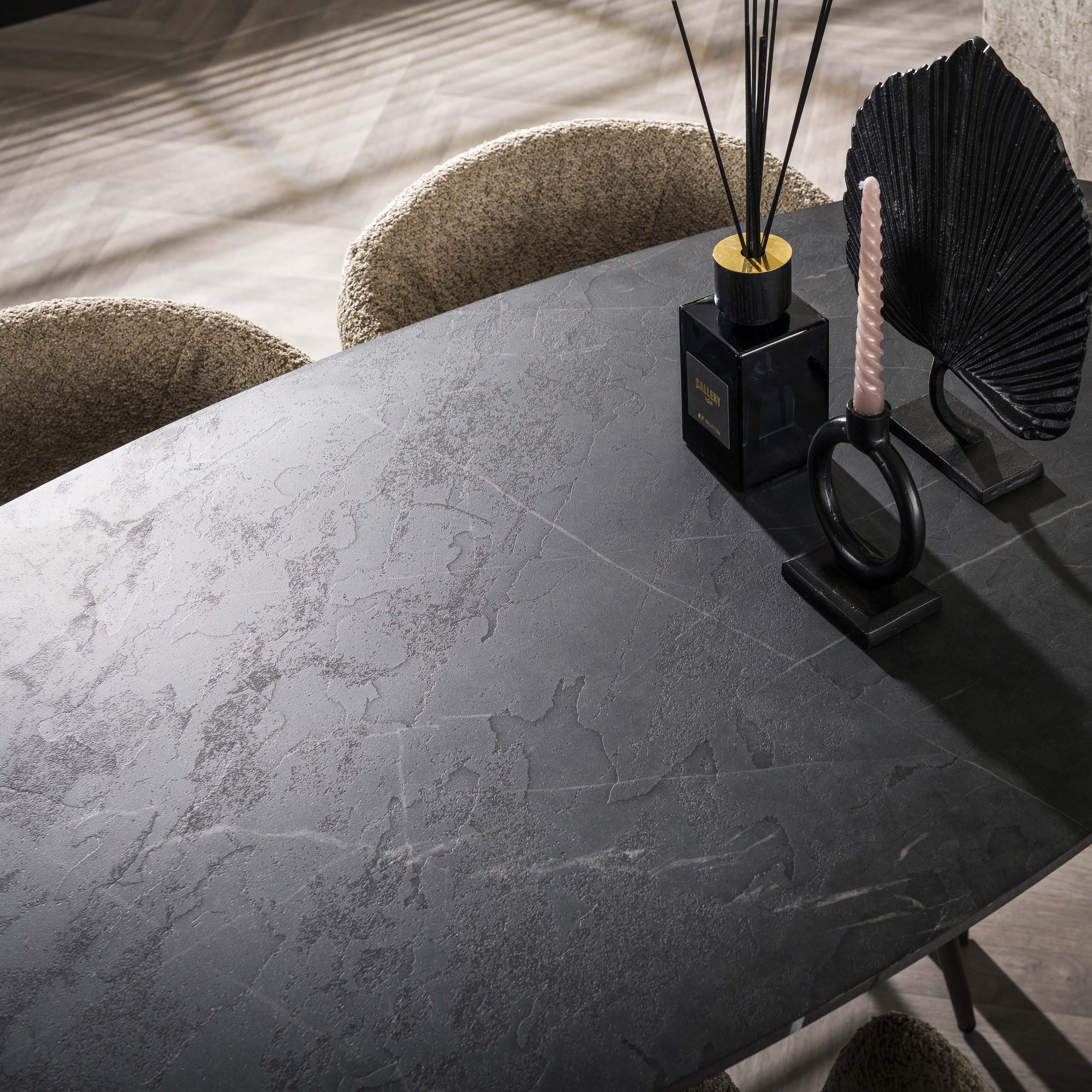 Bar table Onyx danish oval 140 cm - 3D melamine graphite