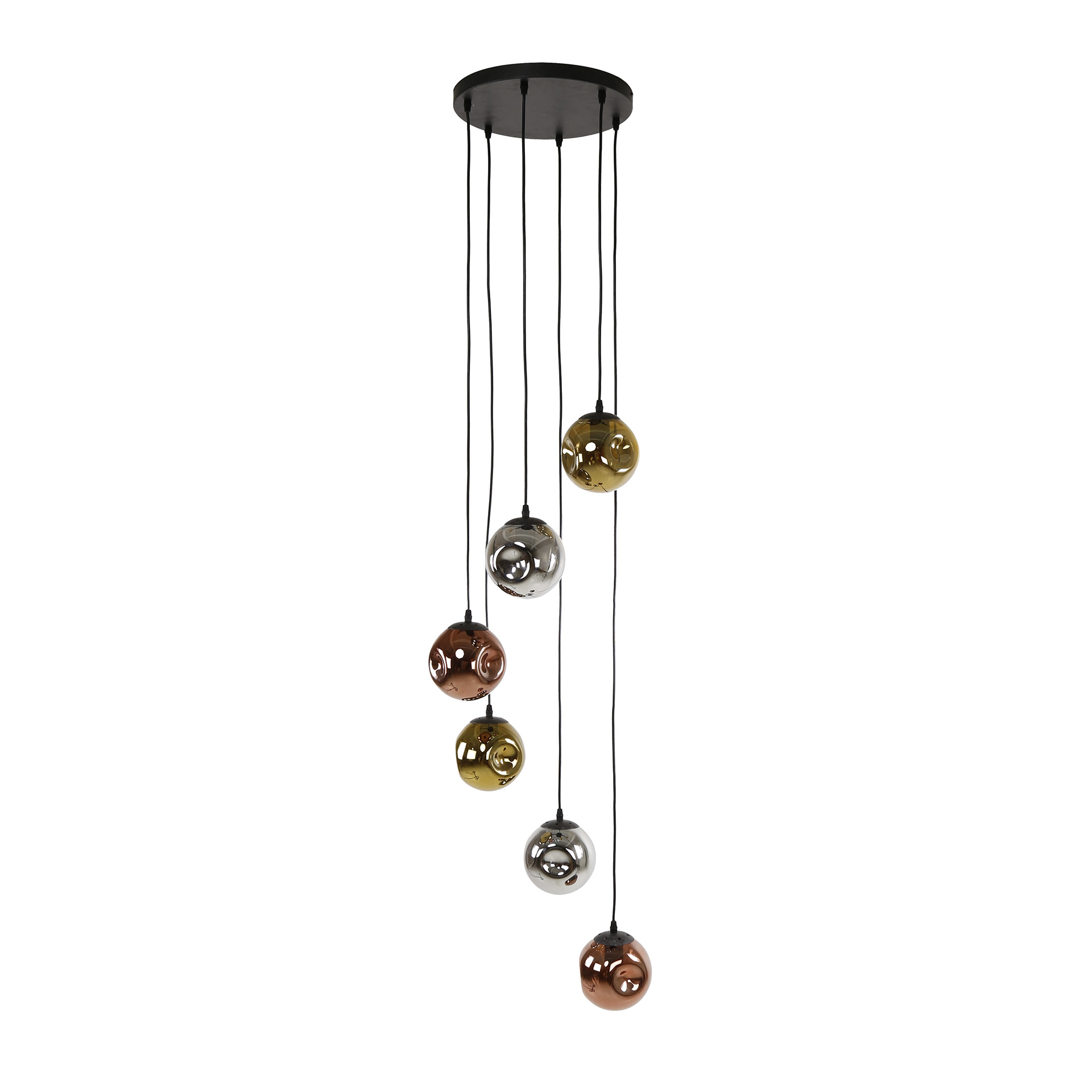 Hanging lamp Stellar stepped 6-light Artic black