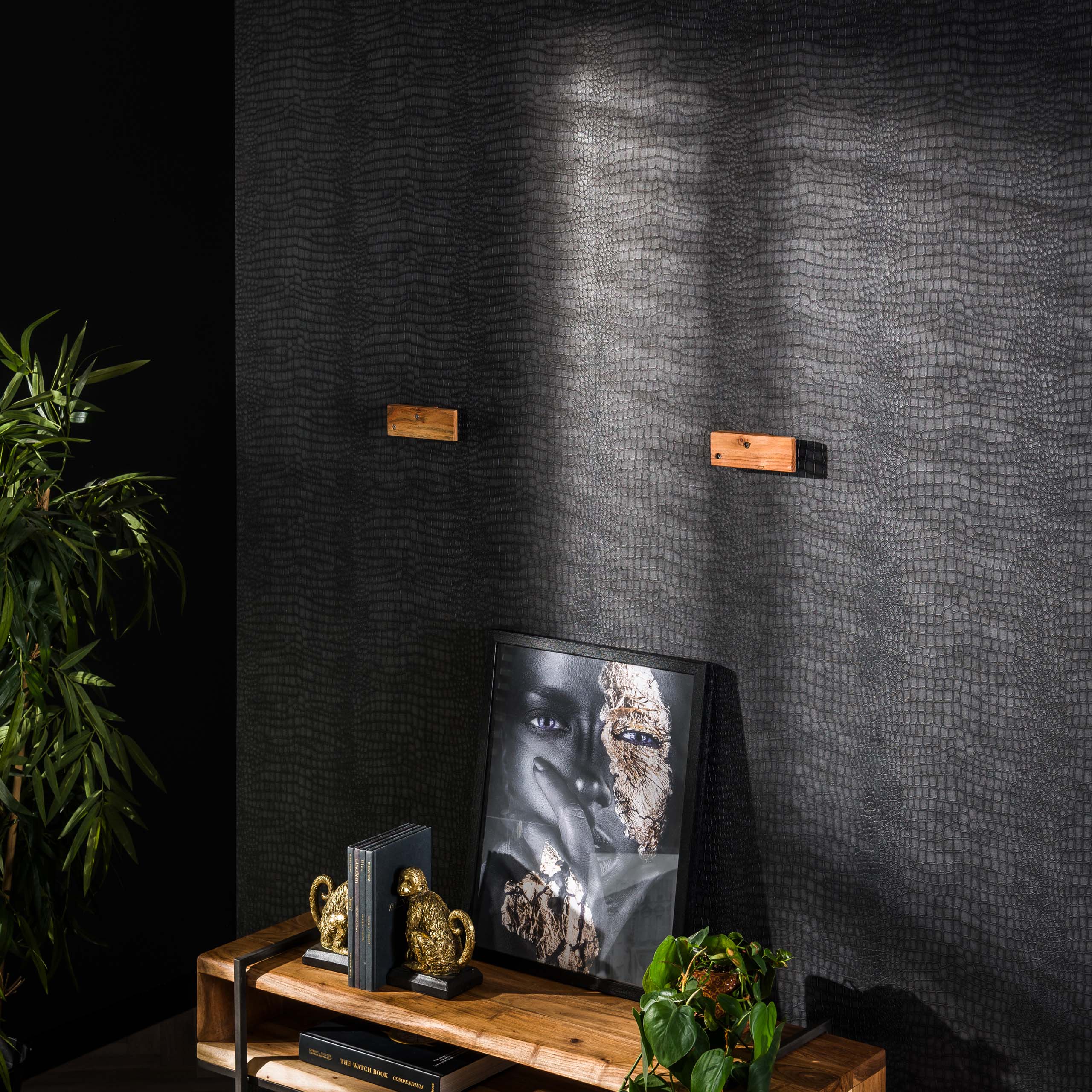 Estante de pared 150 peldaños / Acacia maciza natural