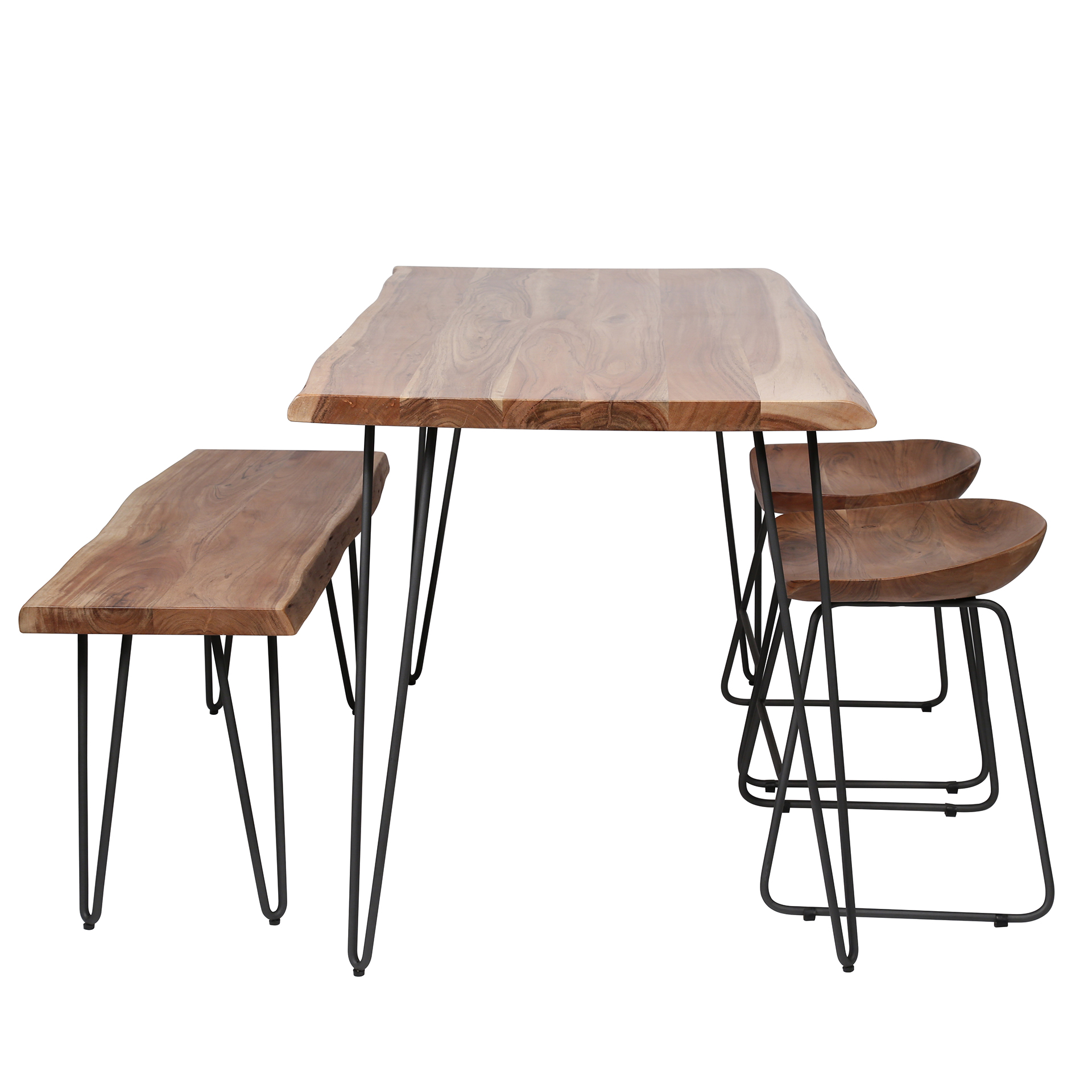 Dining room table edge 130 / Solid acacia natural