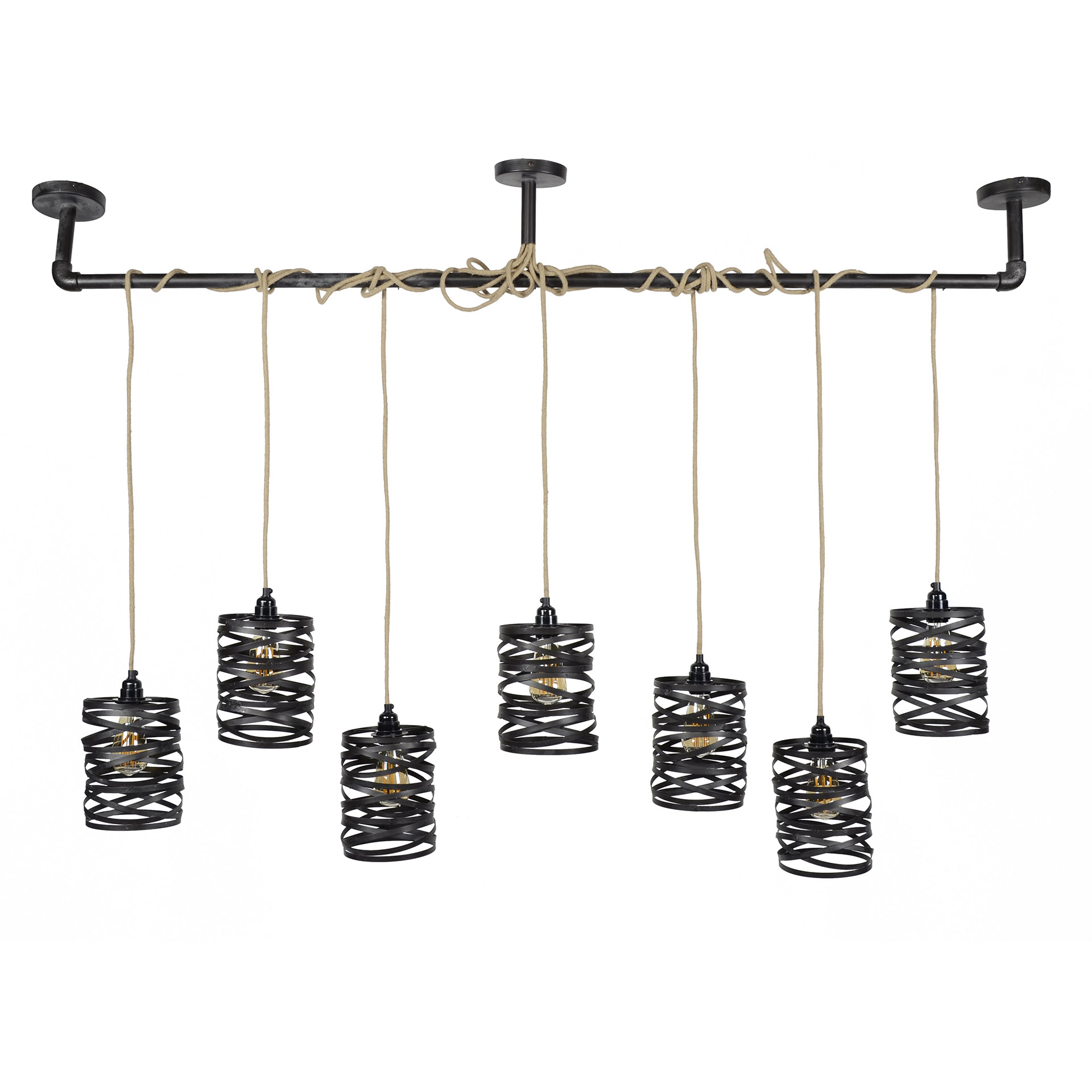 Hanging lamp 7L twist wrap XL / Slate gray