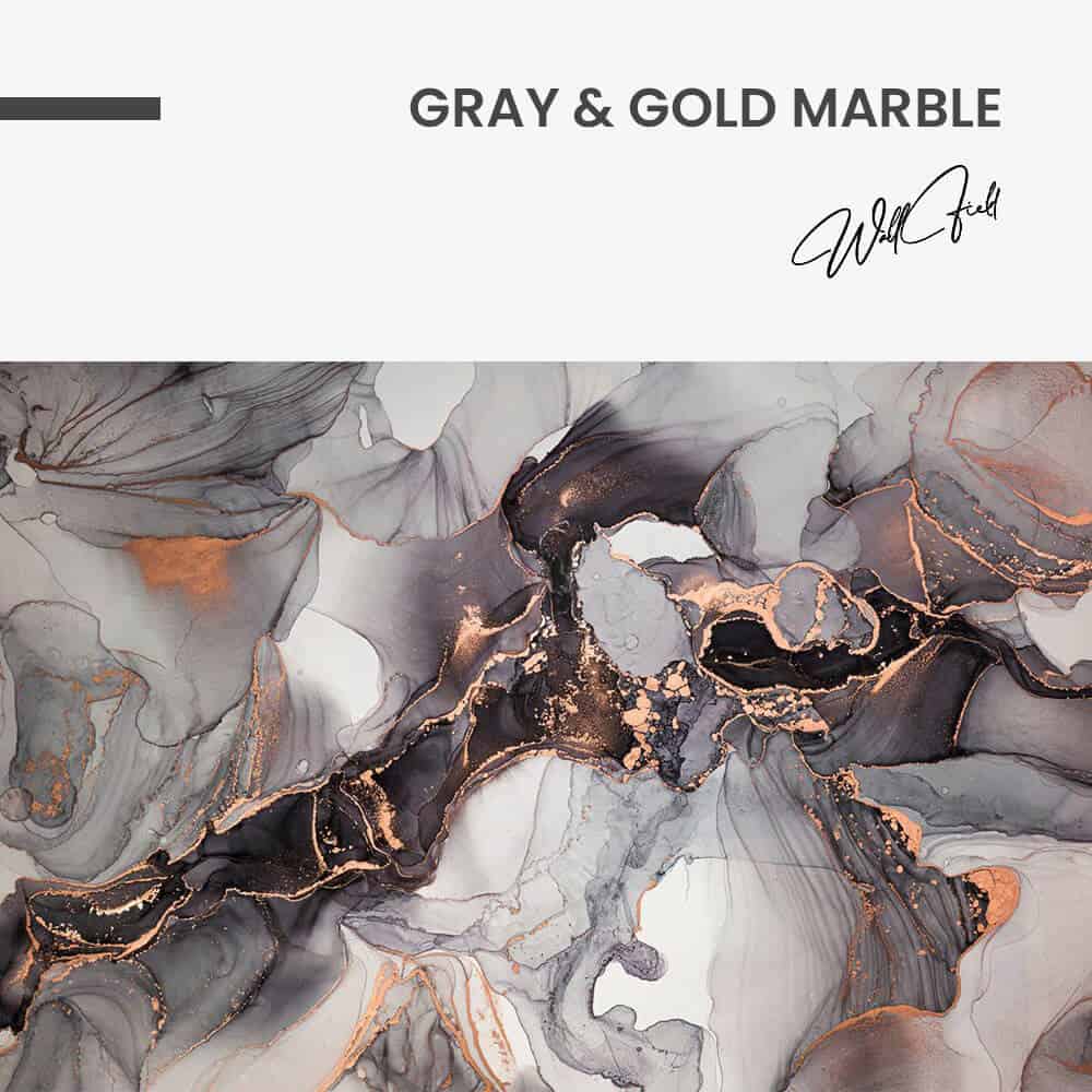 "Grey & Gold Abstract Marble"