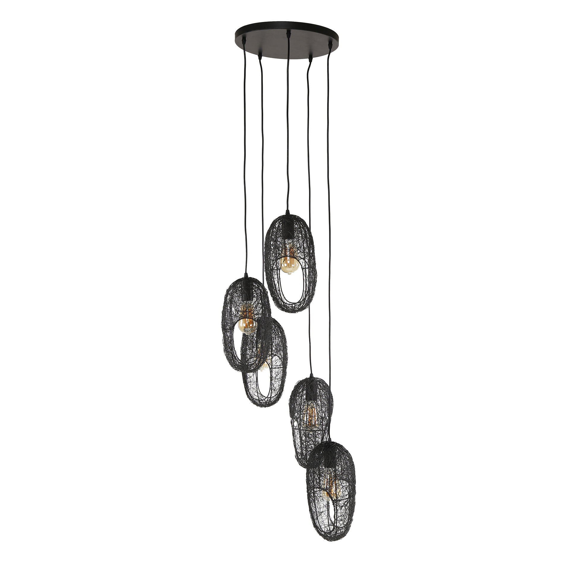 Hanging lamp 5L open eye wire / Artic black