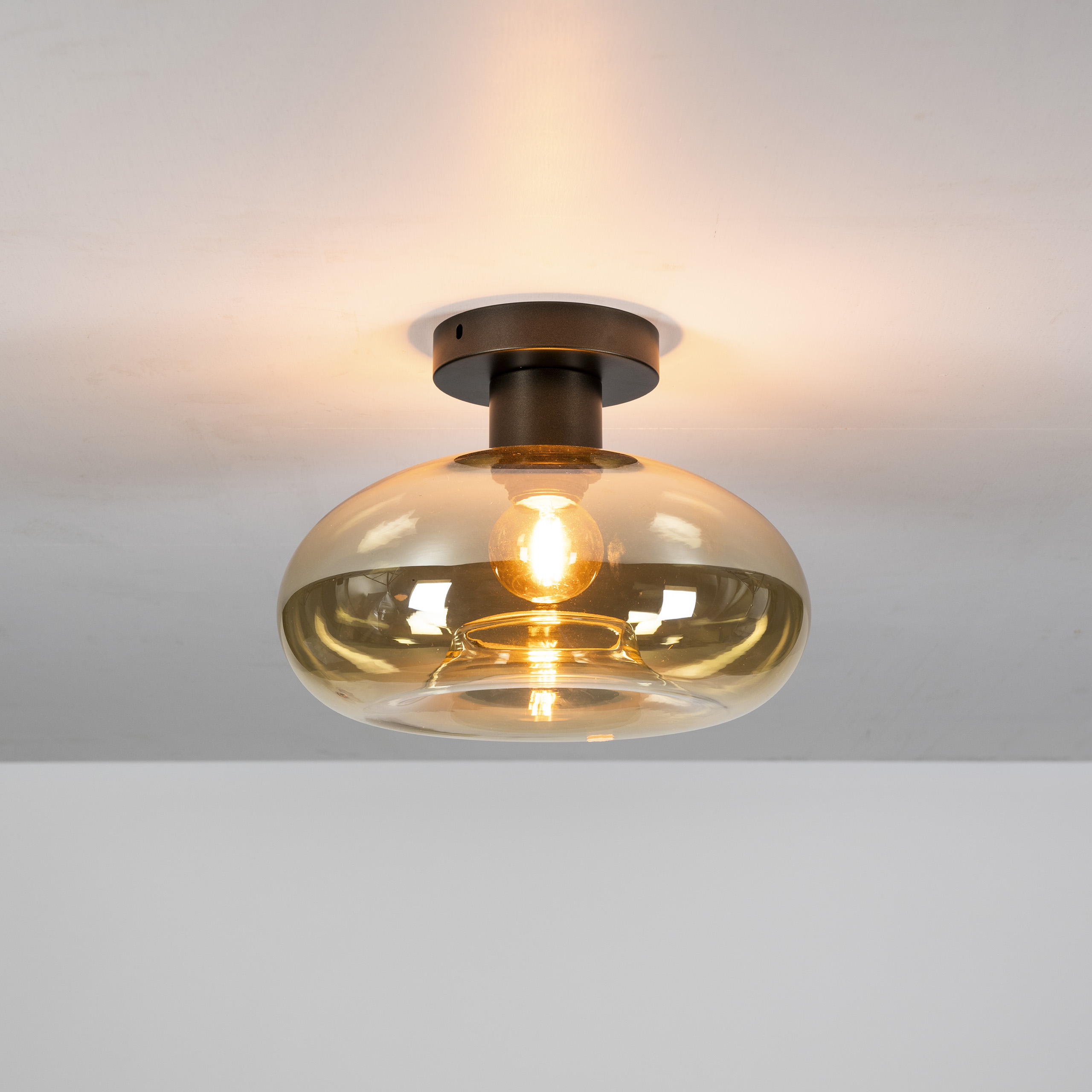 Ceiling lamp Soll 1-light - Amber glass