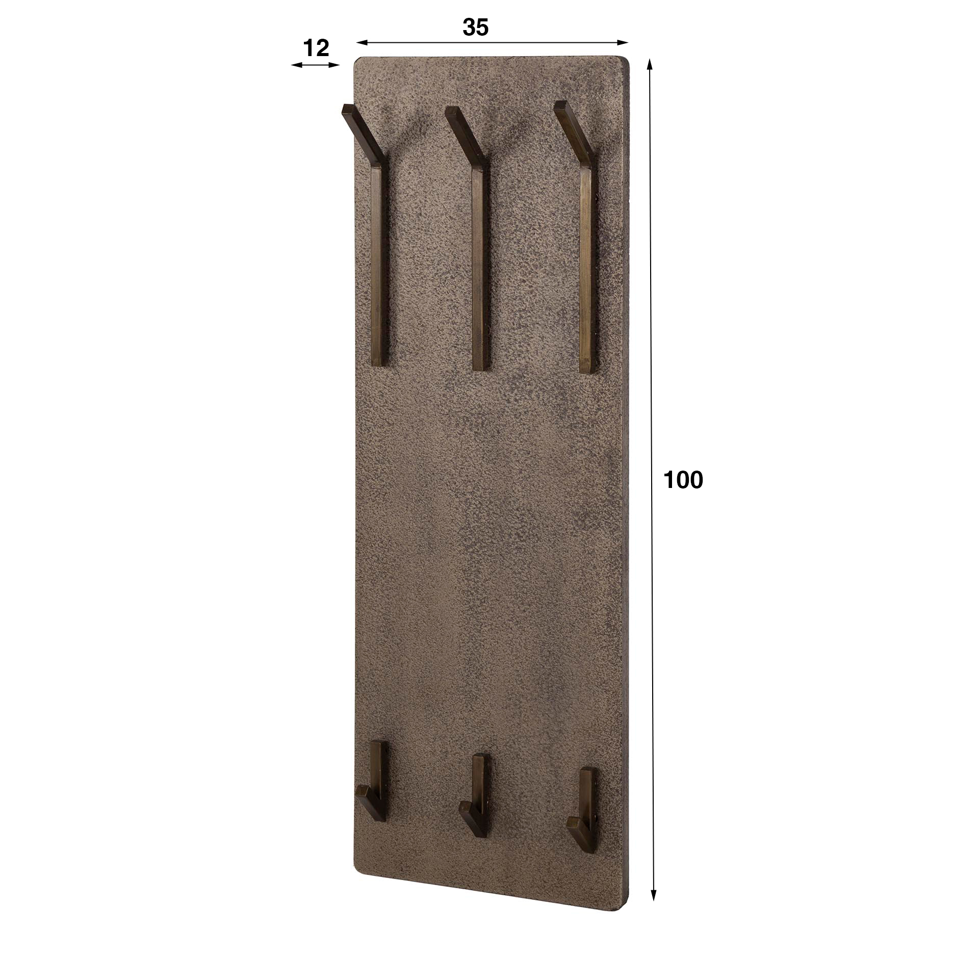 Coat rack Ferro 2x3 hooks high / Bronze antique