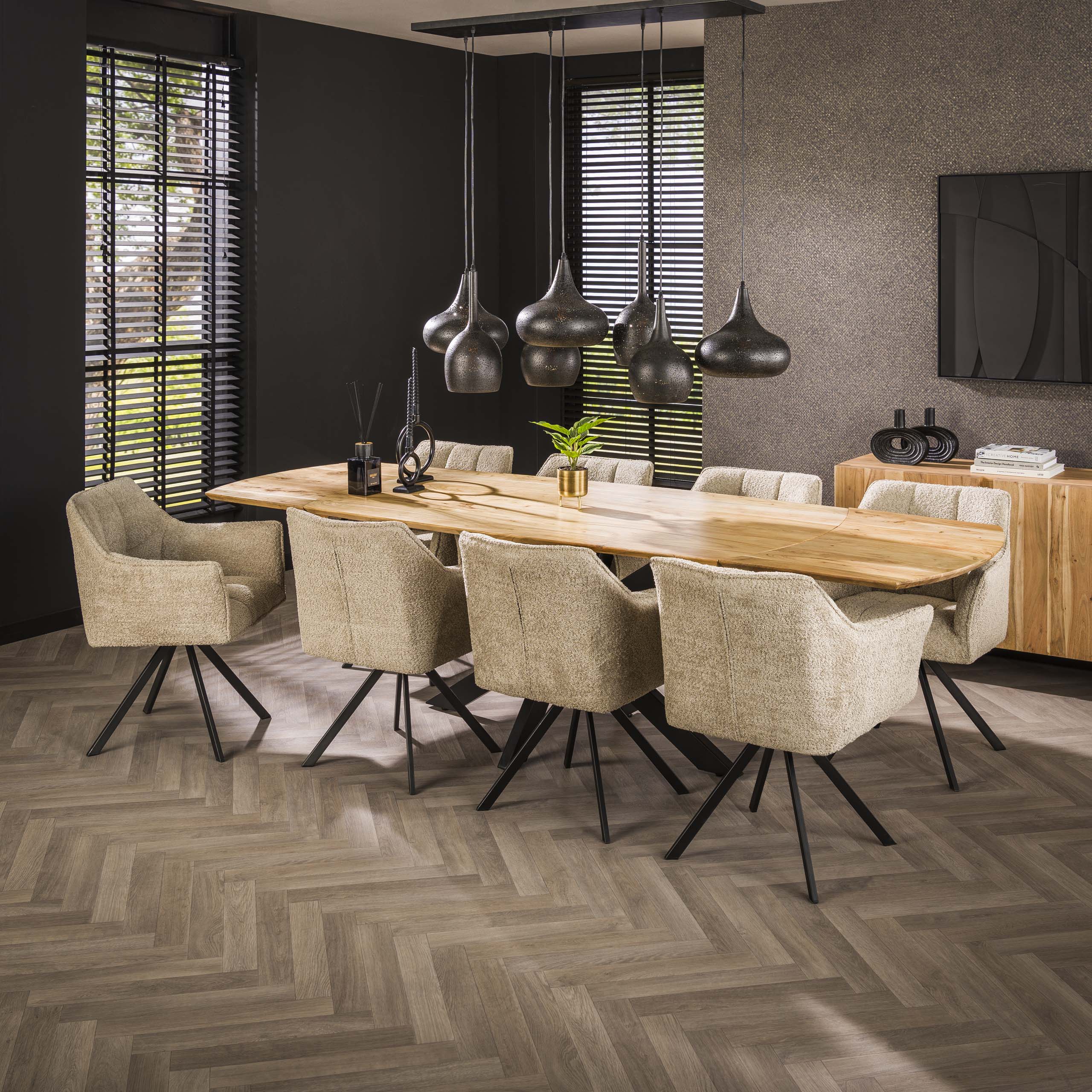 Dining room table extend 175/275 / Solid acacia natural