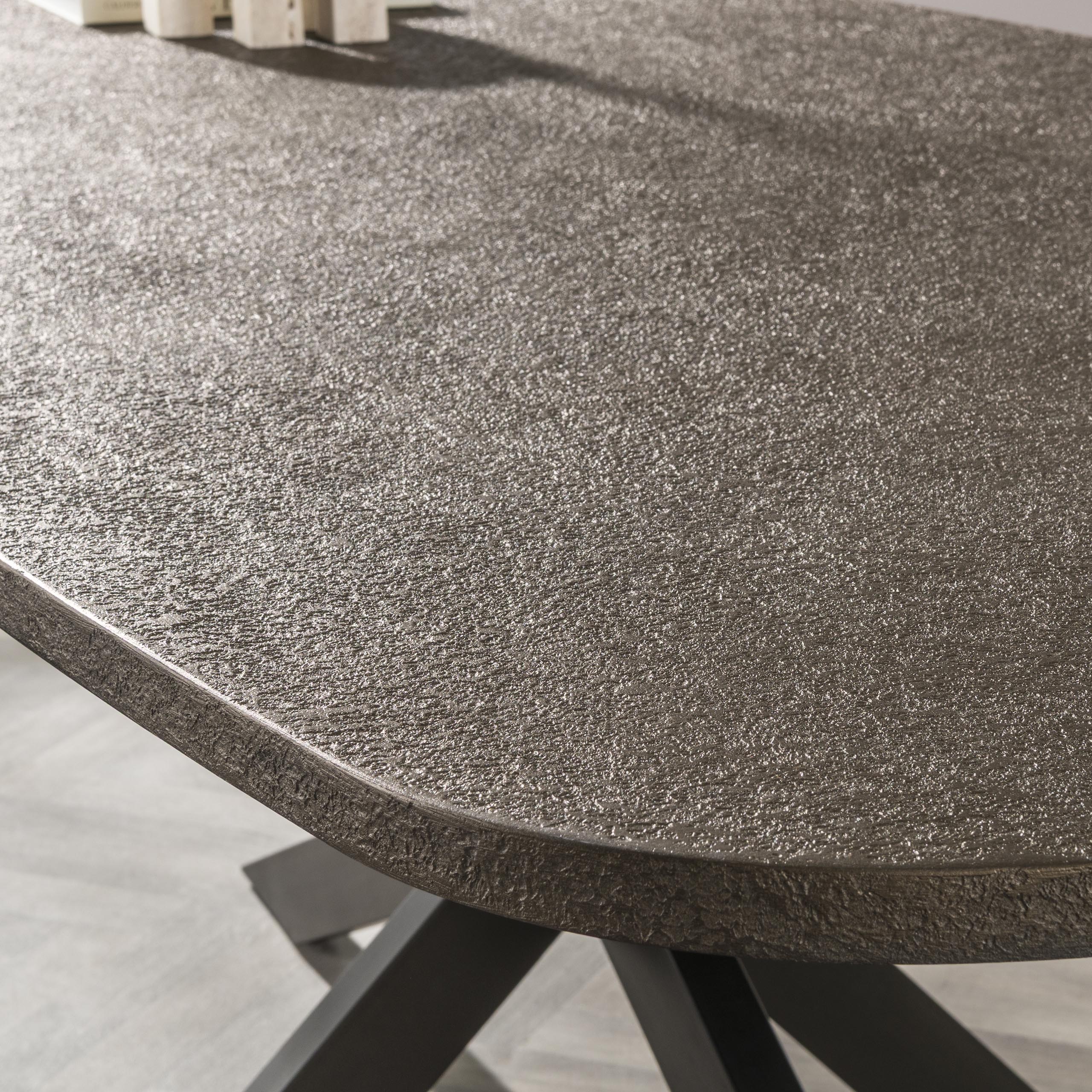 Bronvik Danish oval dining table 215 cm - Bronze liquid metal