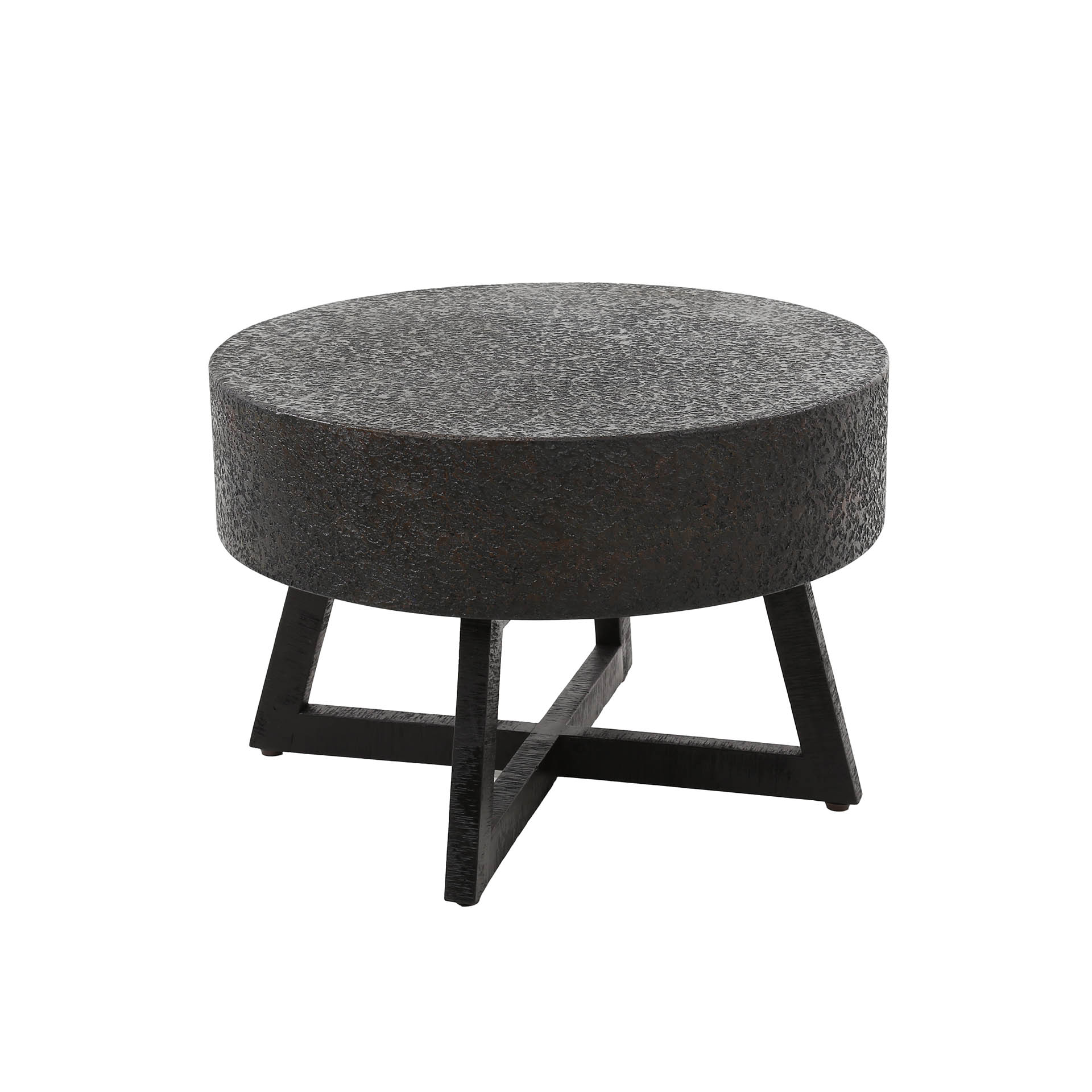 Mesa de centro Ø60 baja voluminosa ferrosa